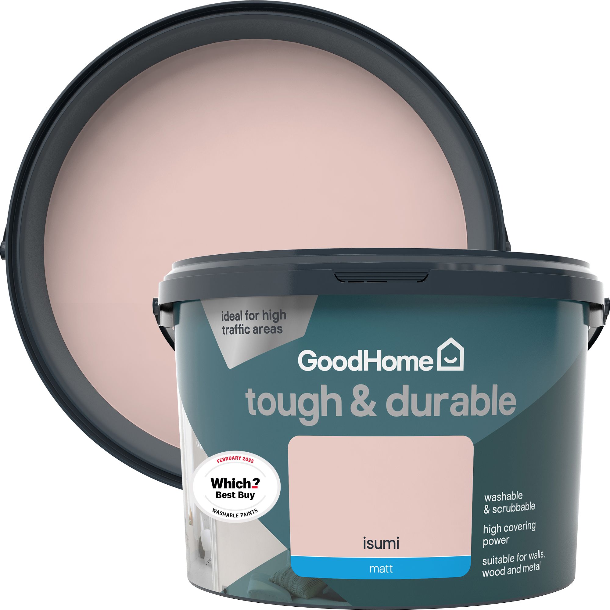 GoodHome Tough & Durable Isumi Matt Emulsion paint, 2.5L