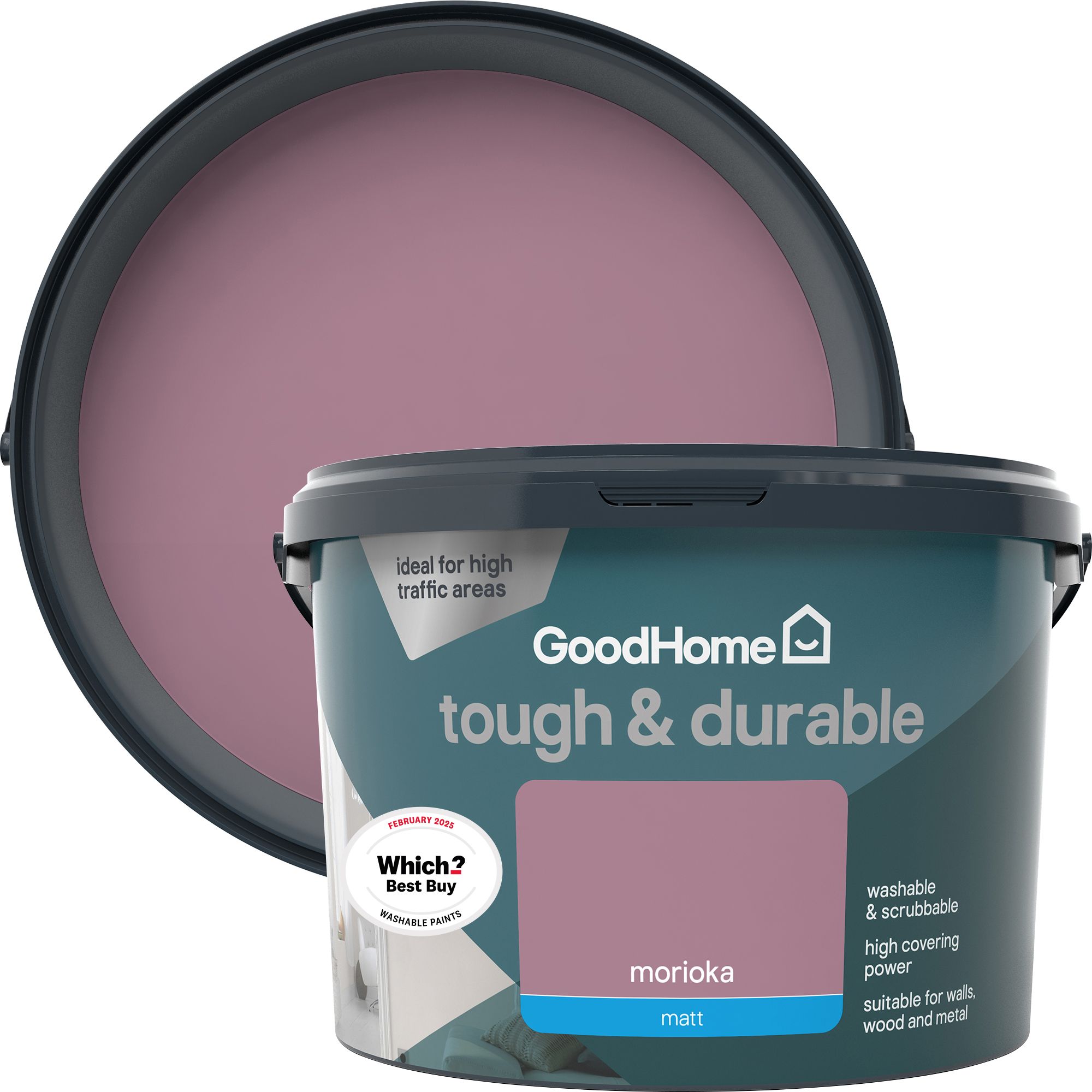 GoodHome Tough & Durable Morioka Matt Emulsion paint, 2.5L