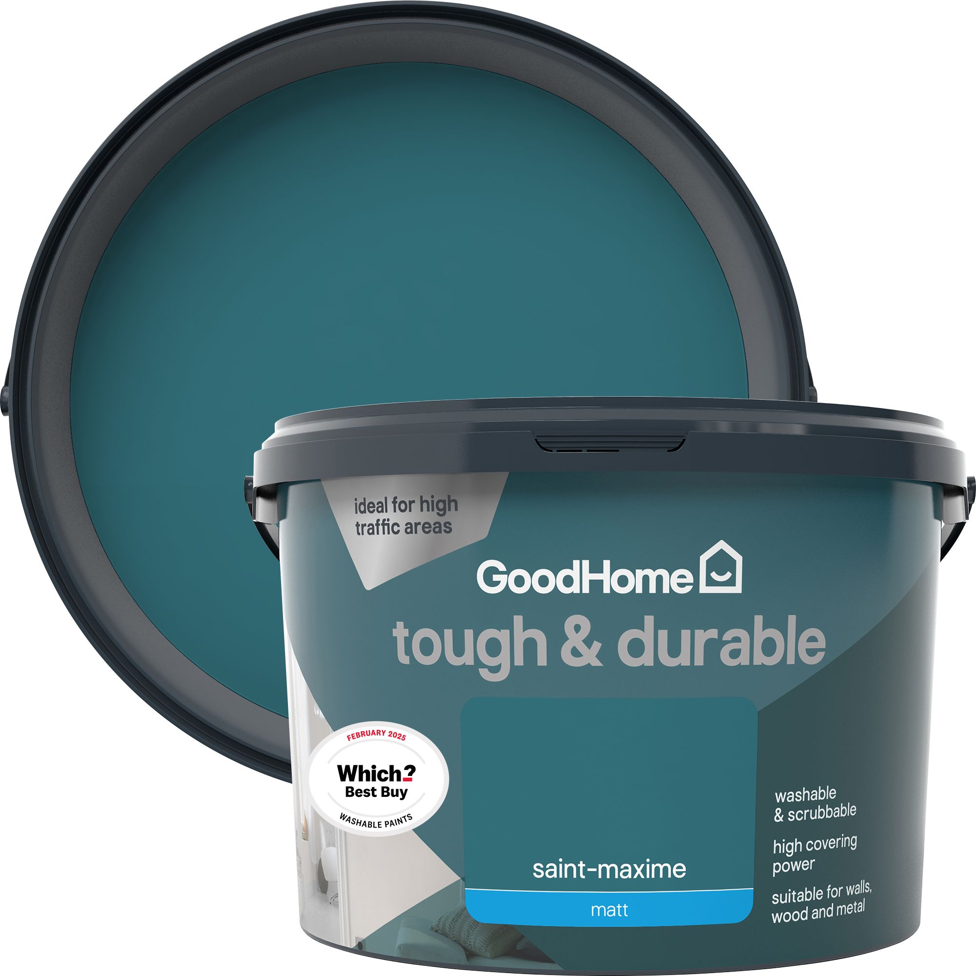 GoodHome Tough & Durable Saint-maxime Matt Emulsion paint, 2.5L