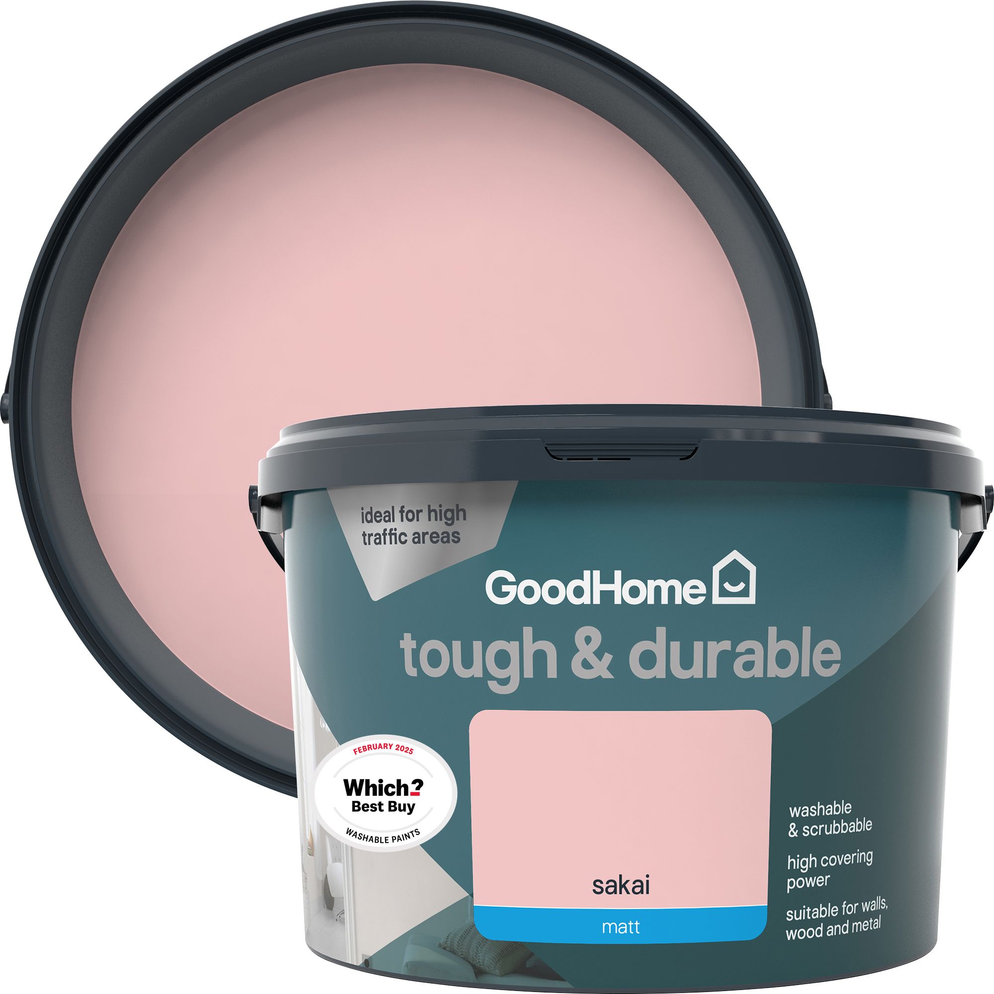 GoodHome Tough & Durable Sakai Matt Emulsion paint, 2.5L