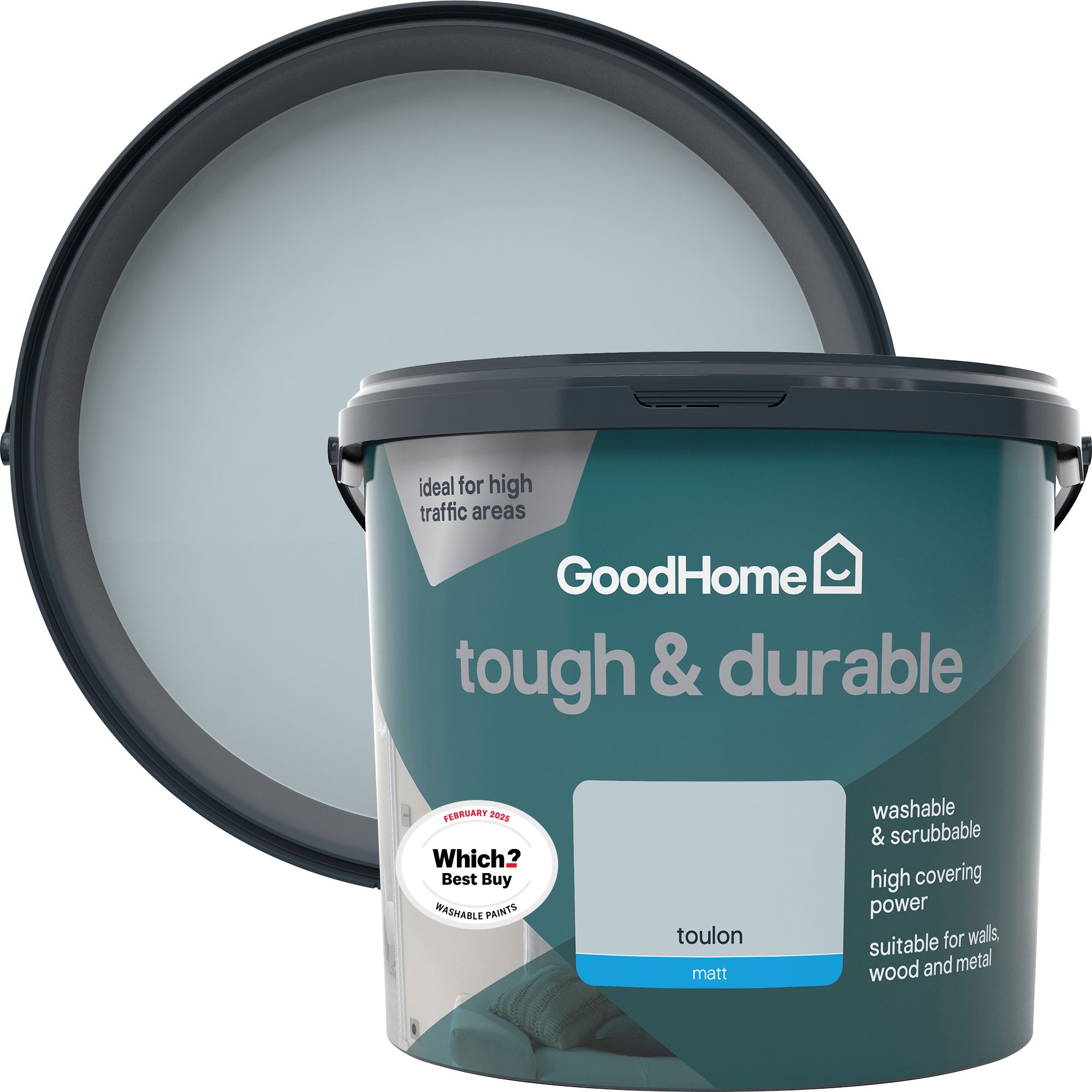 GoodHome Tough & Durable Toulon Matt Emulsion paint, 5L