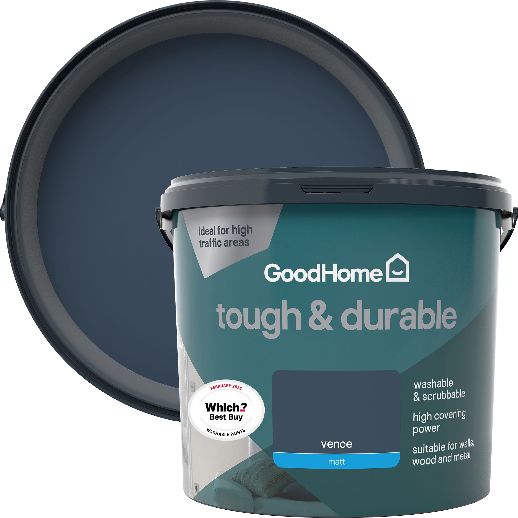 GoodHome Tough & Durable Vence Matt Emulsion paint, 5L