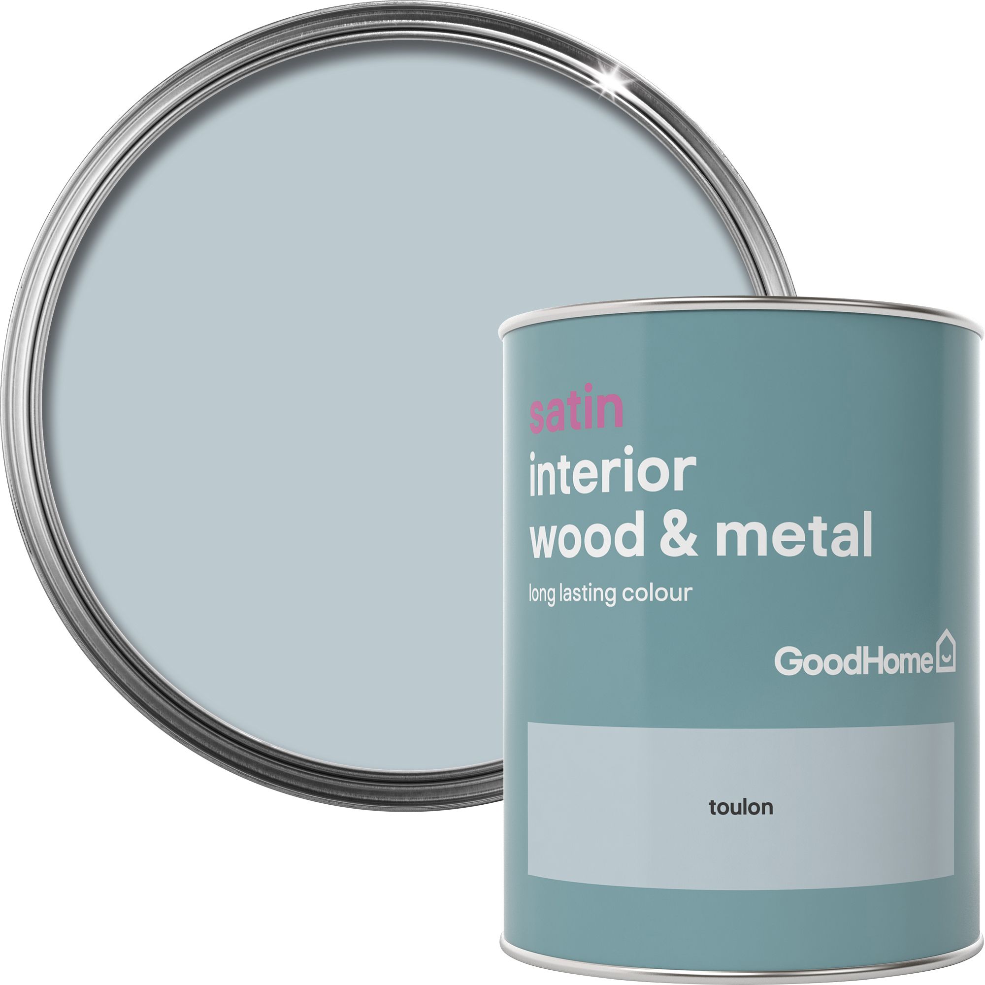 GoodHome Toulon Satin Metal & wood paint, 750ml