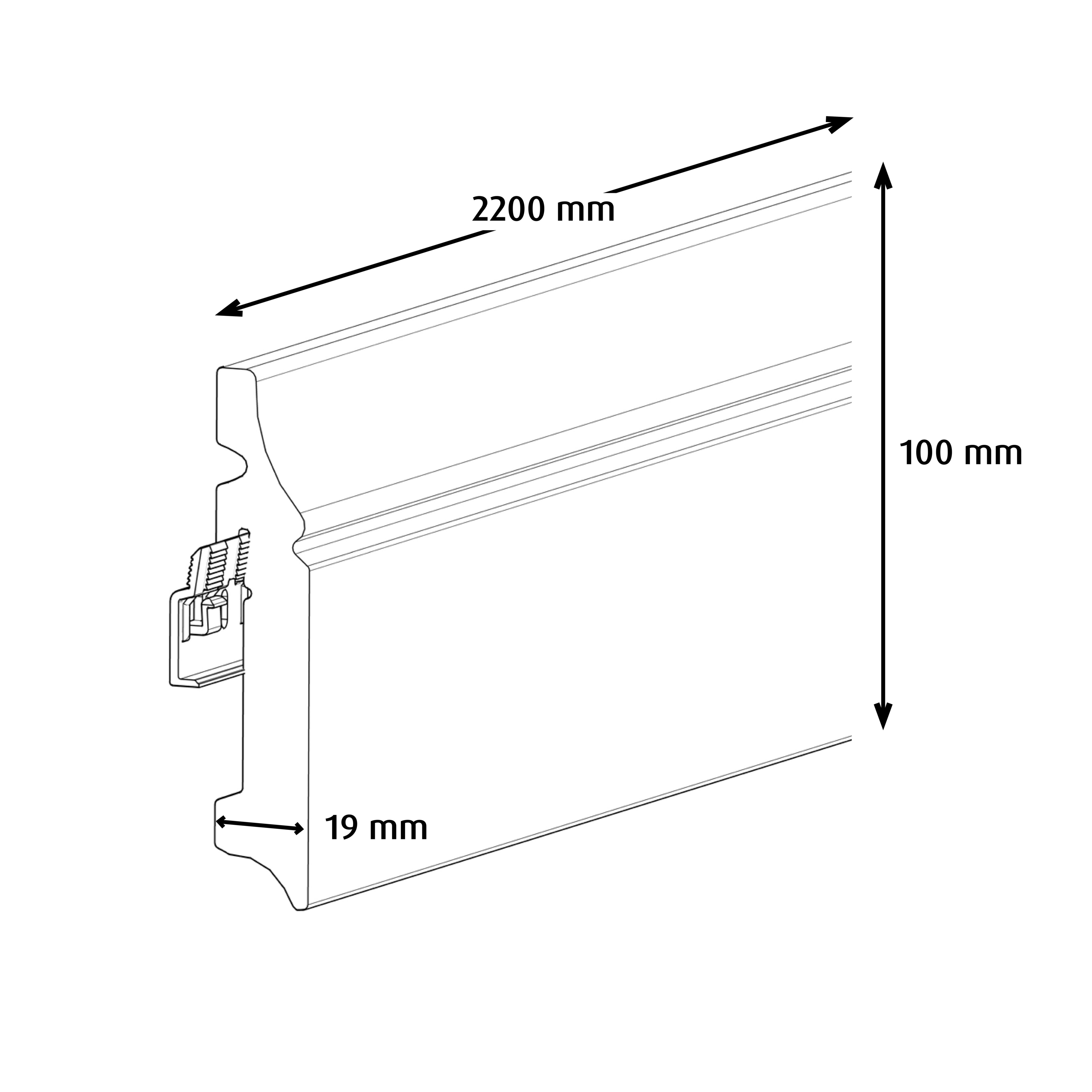 GoodHome Townhouse Style White MDF Skirting board (L)2.2m (W)100mm (T)19mm