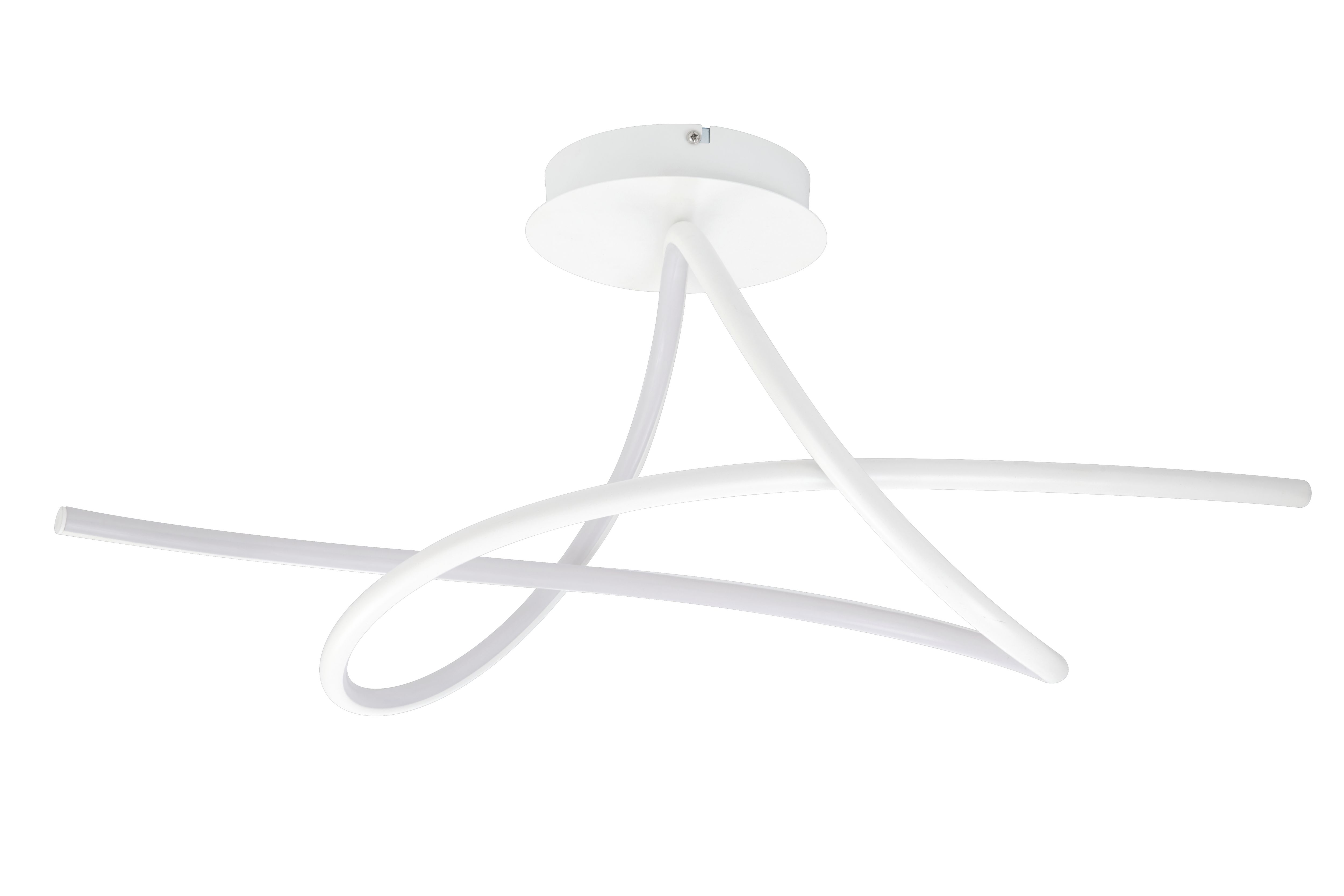 GoodHome Triangular Matt Metal & plastic White LED Ceiling light