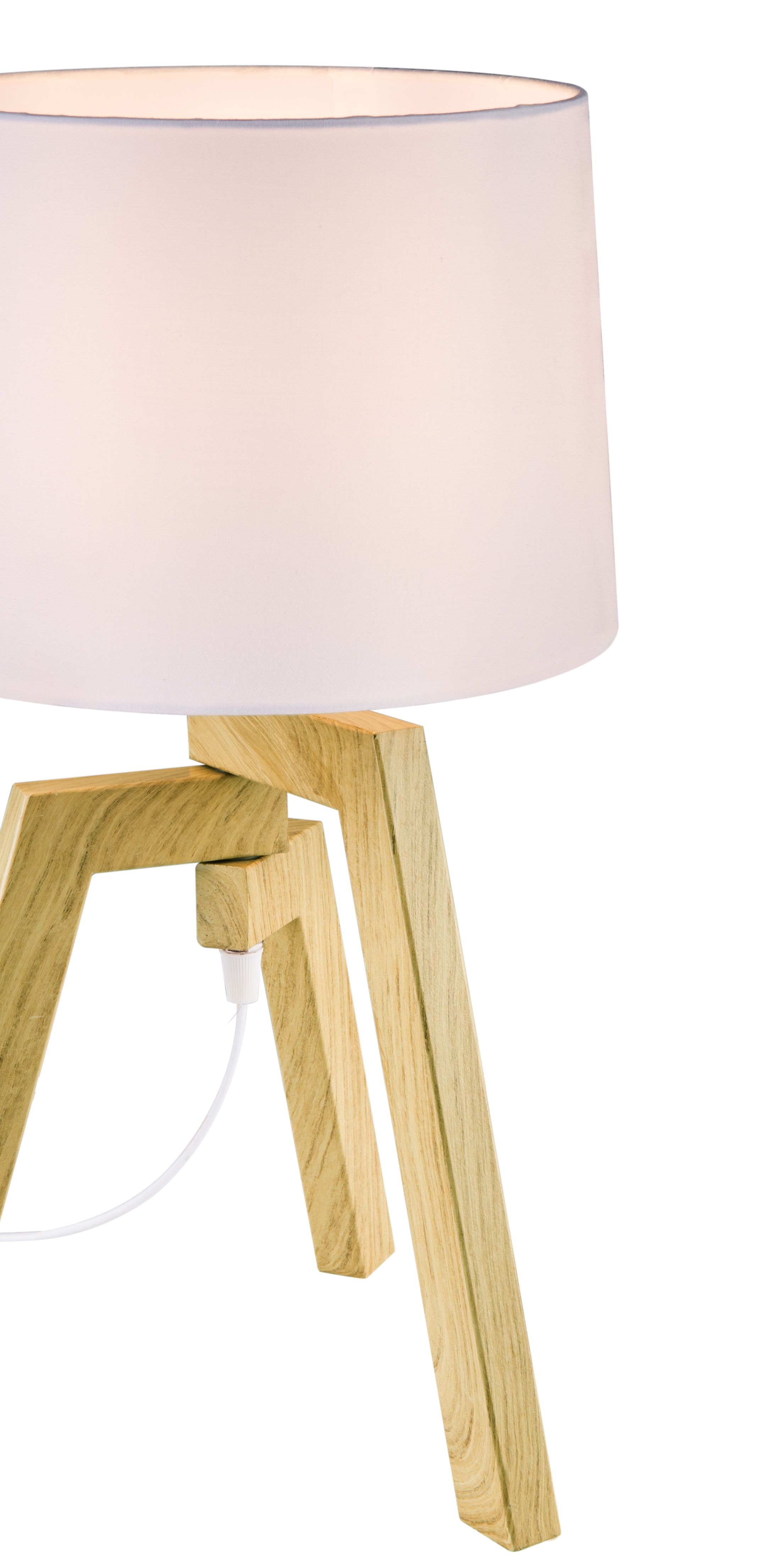 GoodHome Trianoy White Wood effect Table light