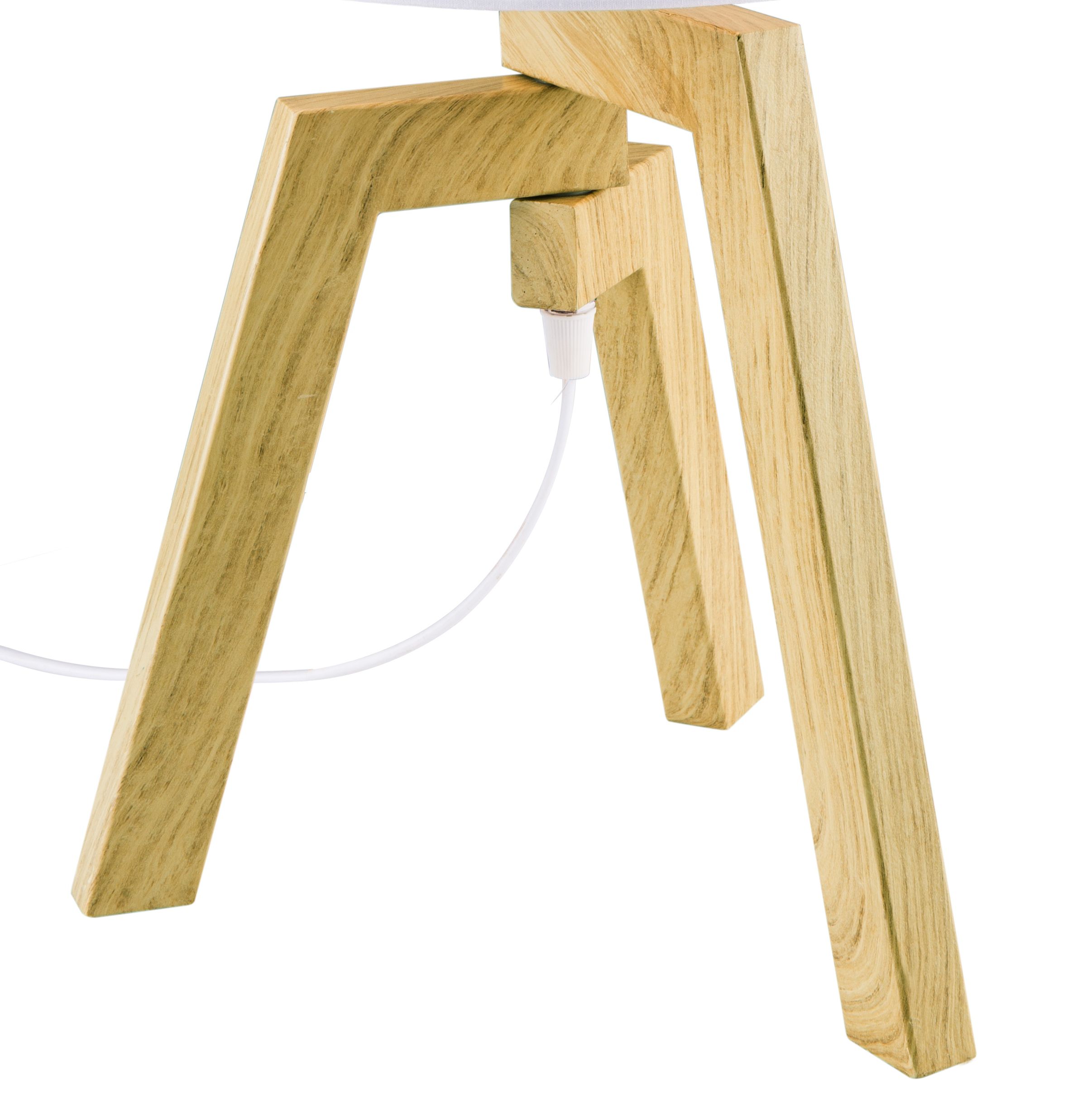 GoodHome Trianoy White Wood effect Table light