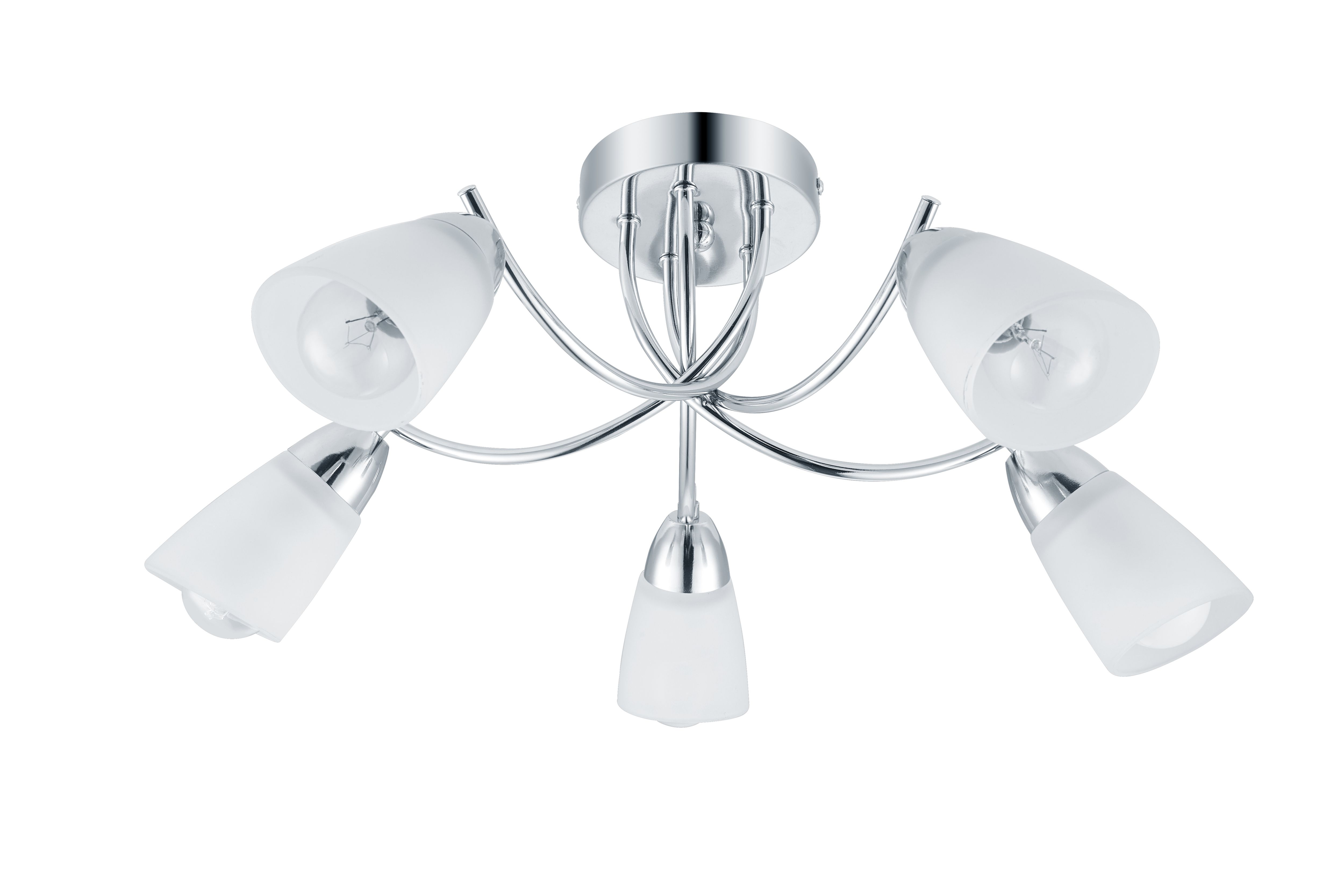 GoodHome Trivia Glass & metal Chrome effect 5 Lamp LED Ceiling light