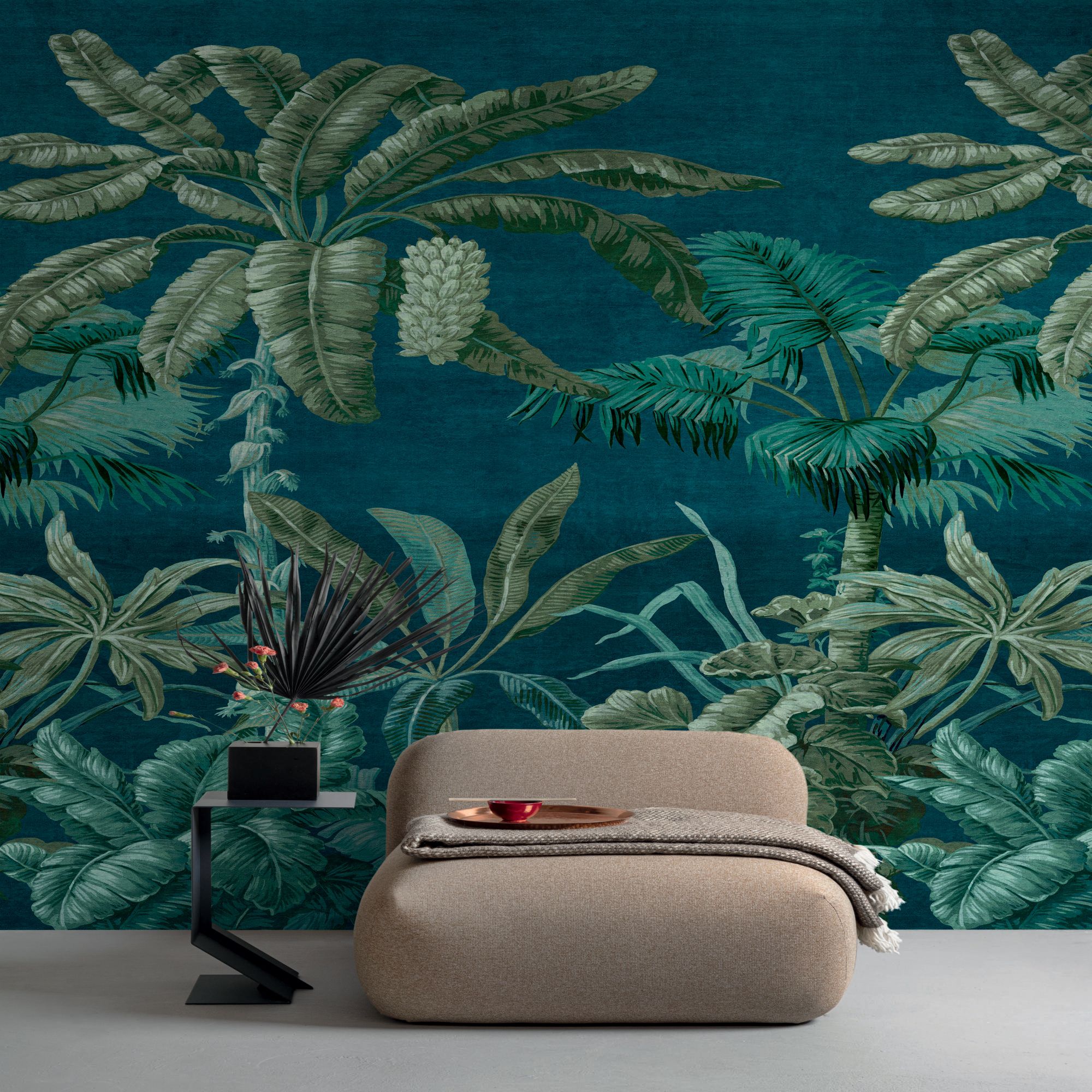 GoodHome Tugtu Blue & green Tropical Matt Mural | DIY at B&Q