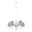 GoodHome Tulou Grey & white Wood effect 5 Lamp Pendant ceiling light, (Dia)610mm