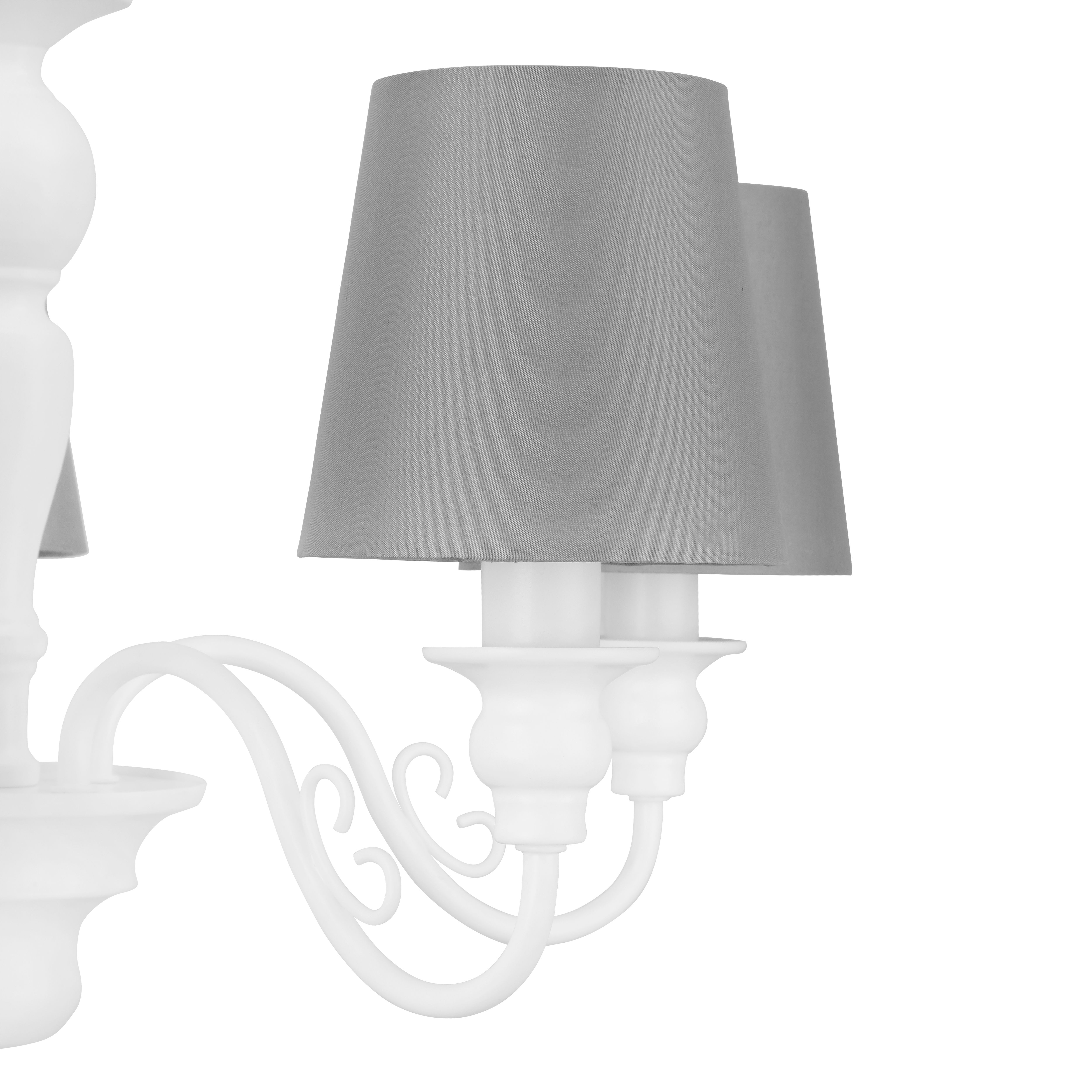 GoodHome Tulou Grey & white Wood effect 5 Lamp Pendant ceiling light, (Dia)610mm