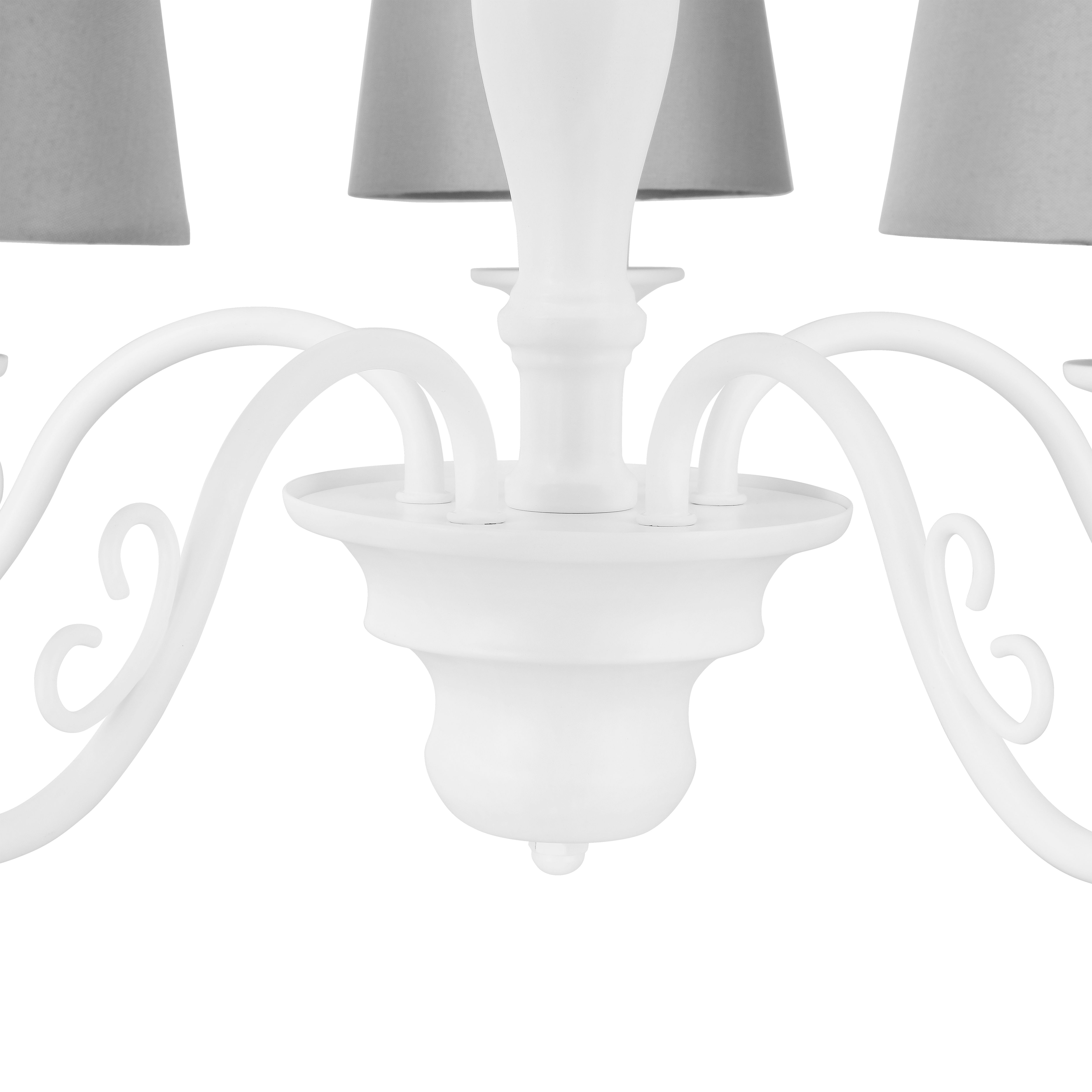 GoodHome Tulou Grey & white Wood effect 5 Lamp Pendant ceiling light, (Dia)610mm