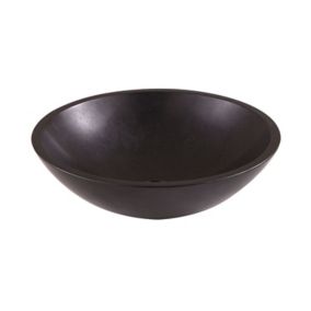 GoodHome Tumen Black Round Counter-mounted Counter top Basin
