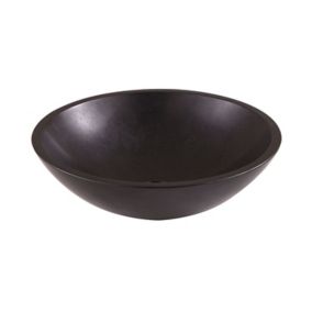 GoodHome Tumen Black Round Counter top Basin (W)38cm