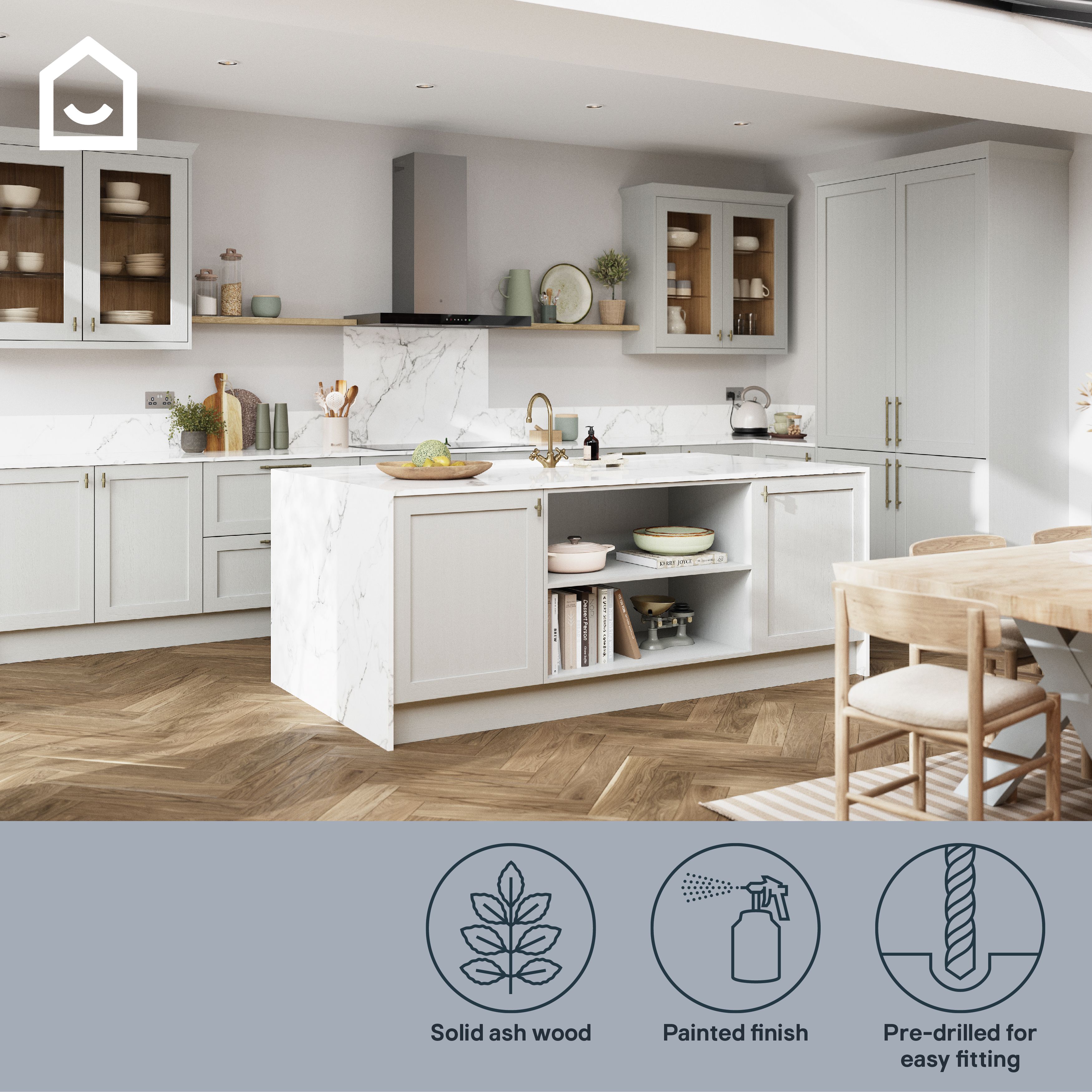 GoodHome Tydeman Matt grey Standard Wall end panel (H)960mm (W)360mm