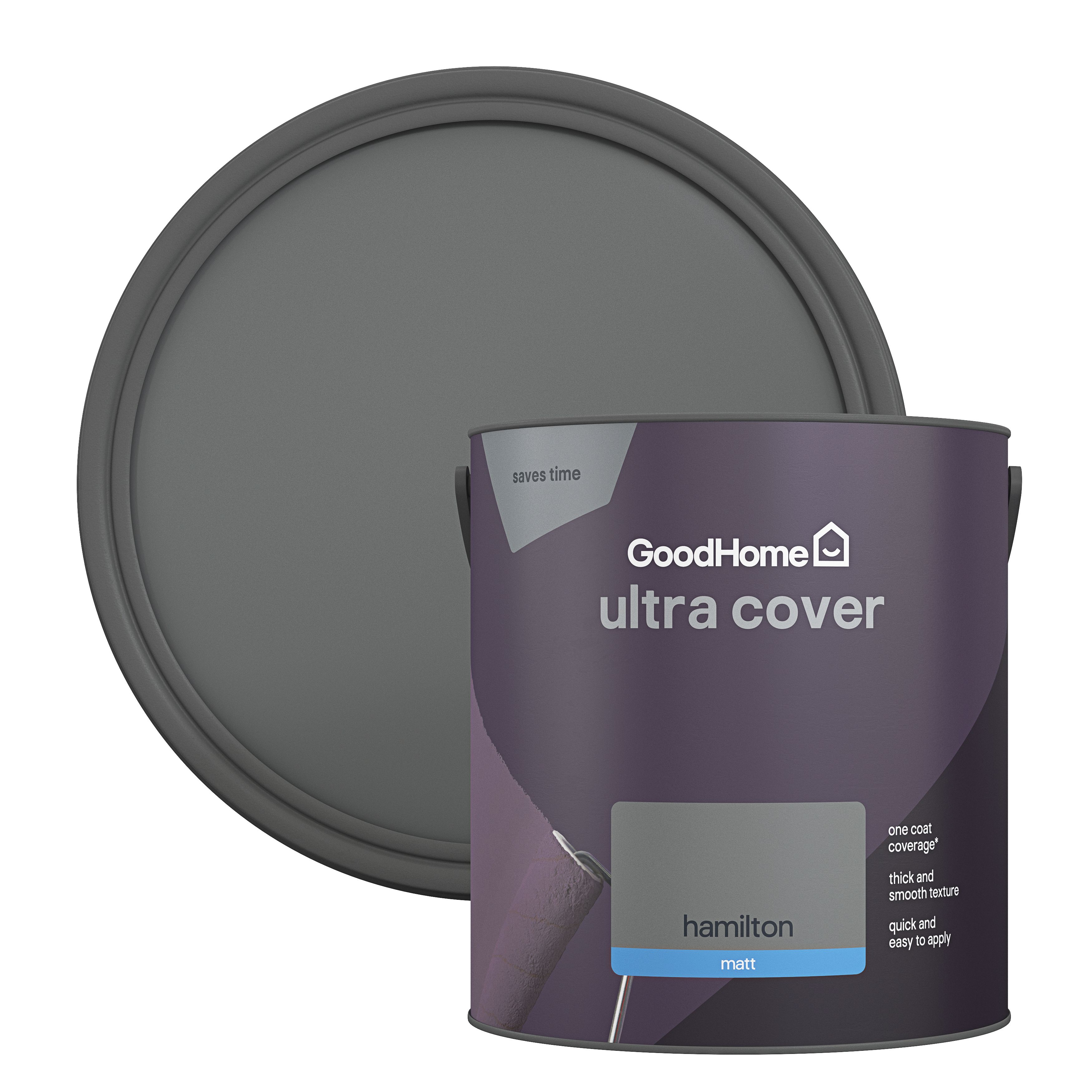 GoodHome Ultra Cover Hamilton Matt Emulsion paint, 2.5L DIY at B&Q