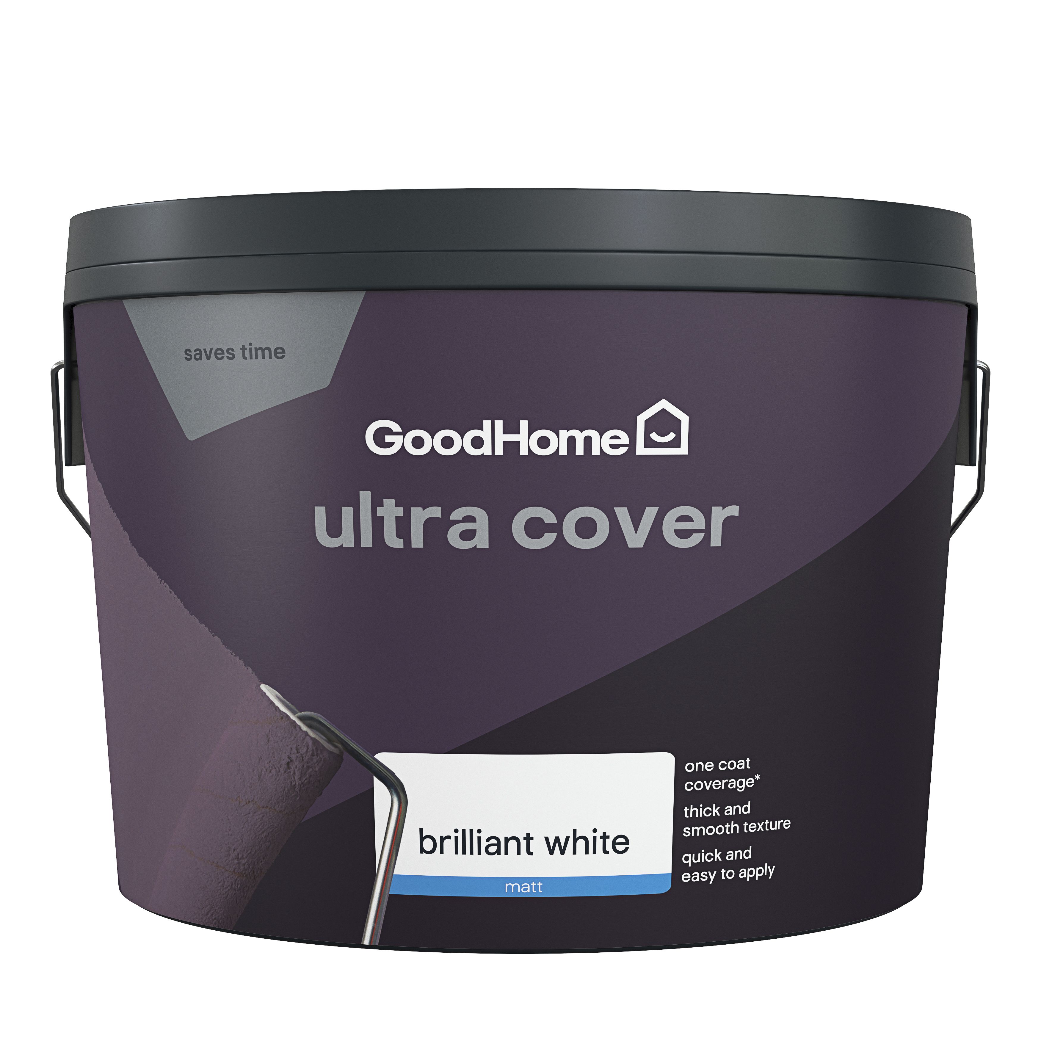 GoodHome Ultra Cover White Matt Emulsion paint, 10L