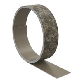 GoodHome Umbria Stone effect Brown Worktop edging tape, (L)3m