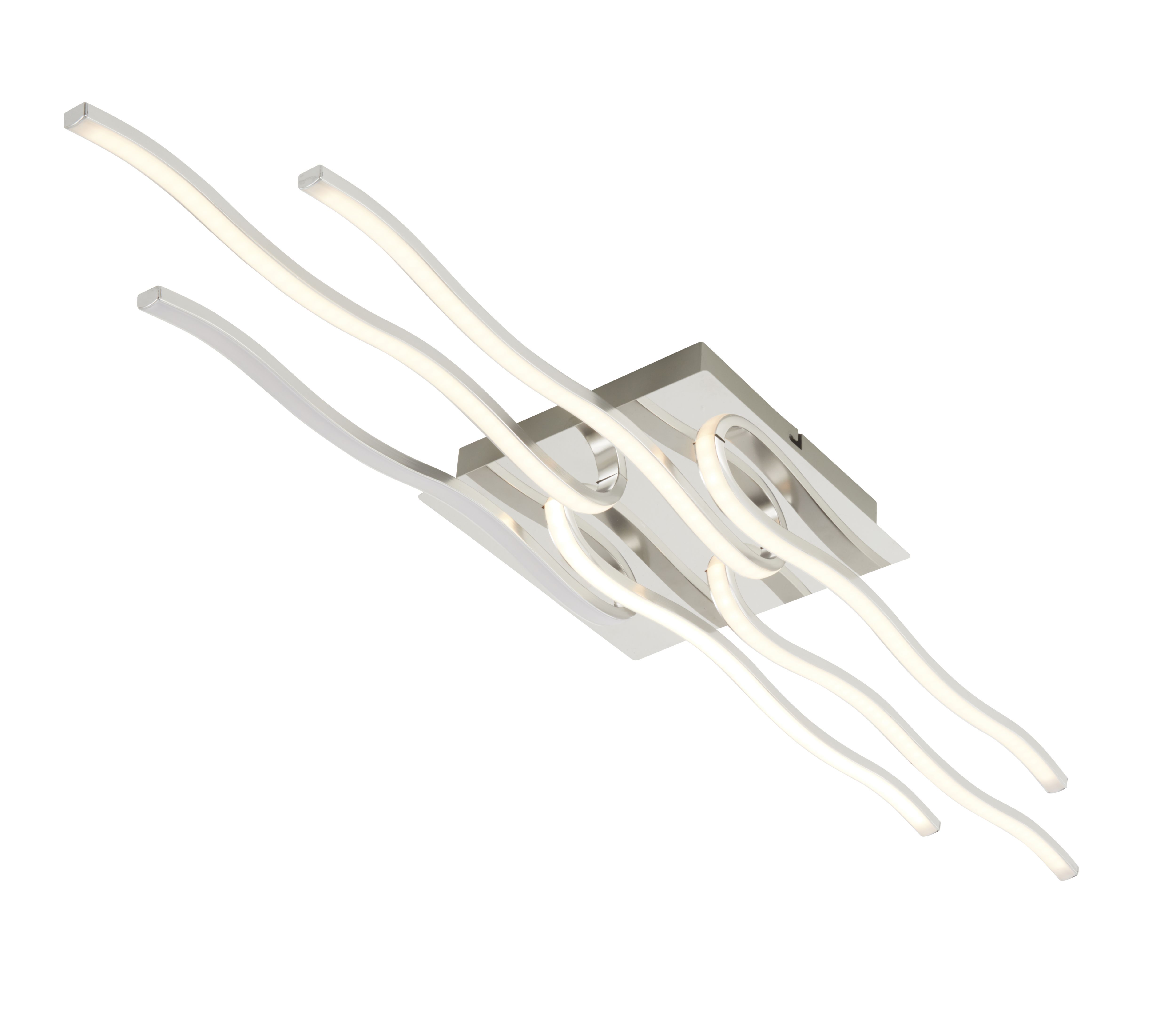 GoodHome Vaccus Rectangle Metal & plastic Chrome effect LED Ceiling light