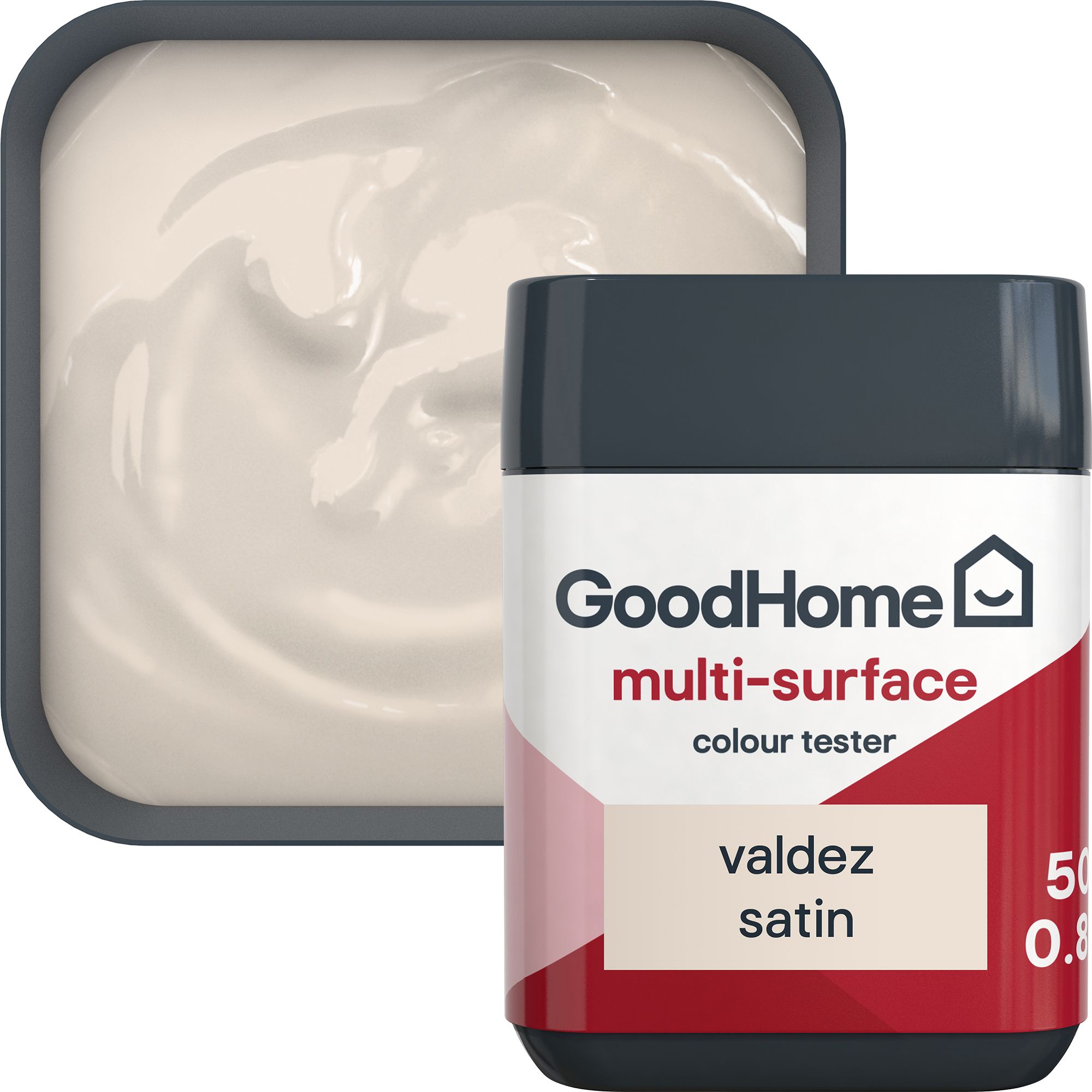 GoodHome Valdez Satin Multi-surface paint, 50ml Tester pot