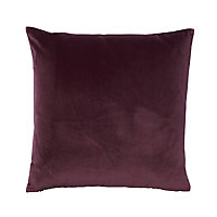 GoodHome Valgreta Burgundy Plain Indoor Cushion (L)43cm x (W)43cm