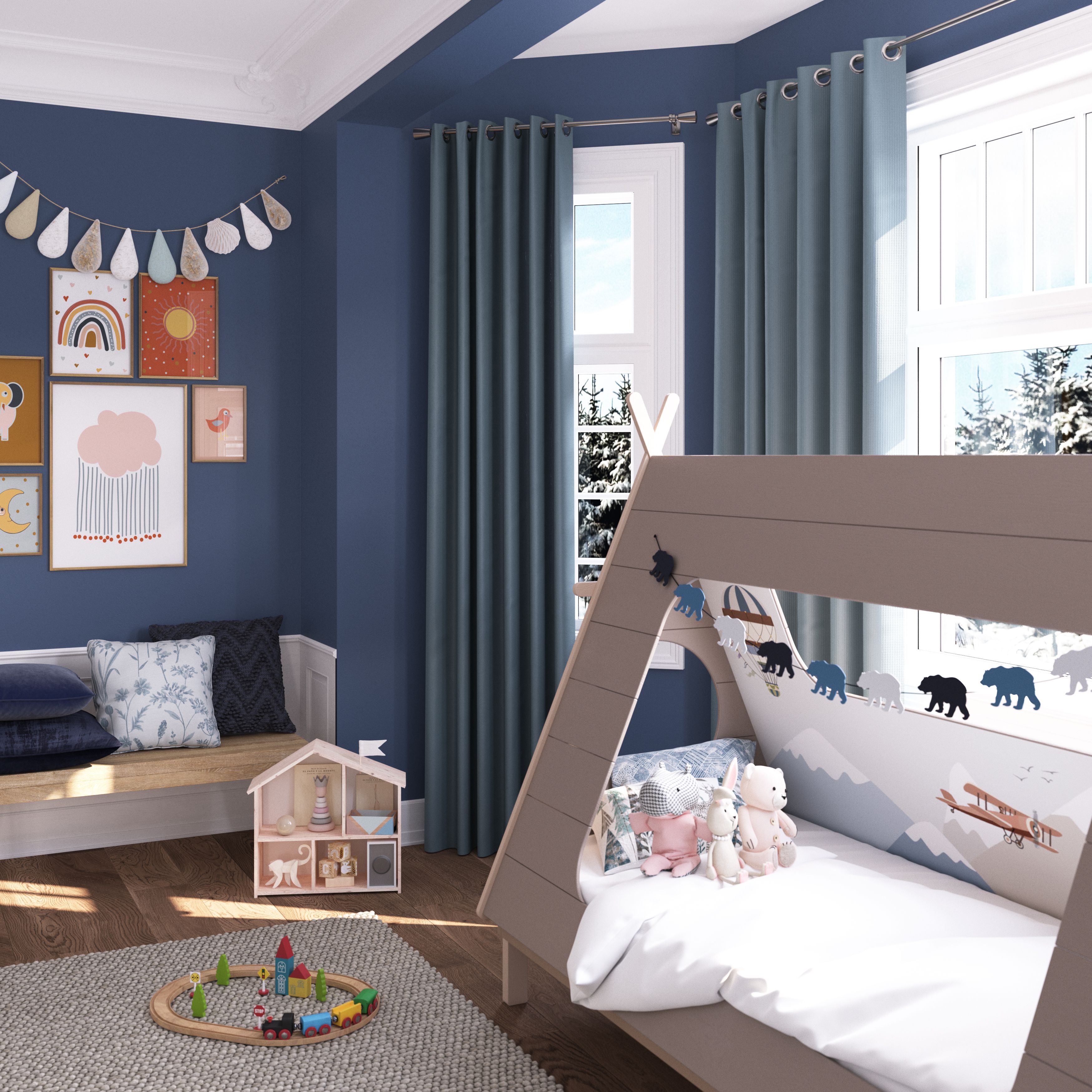Valgreta Square Deep navy Cushion (L)43cm x (W)430cm - 11