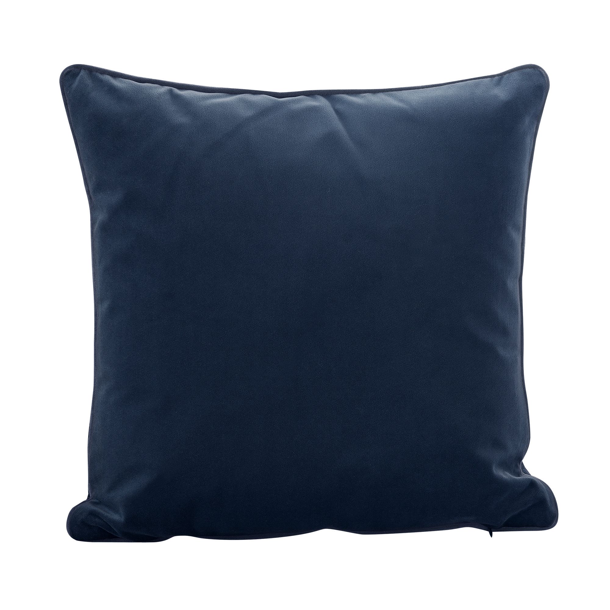GoodHome Valgreta Deep navy Square Velvet effect Indoor Cushion, (L)43cm x (W)43cm