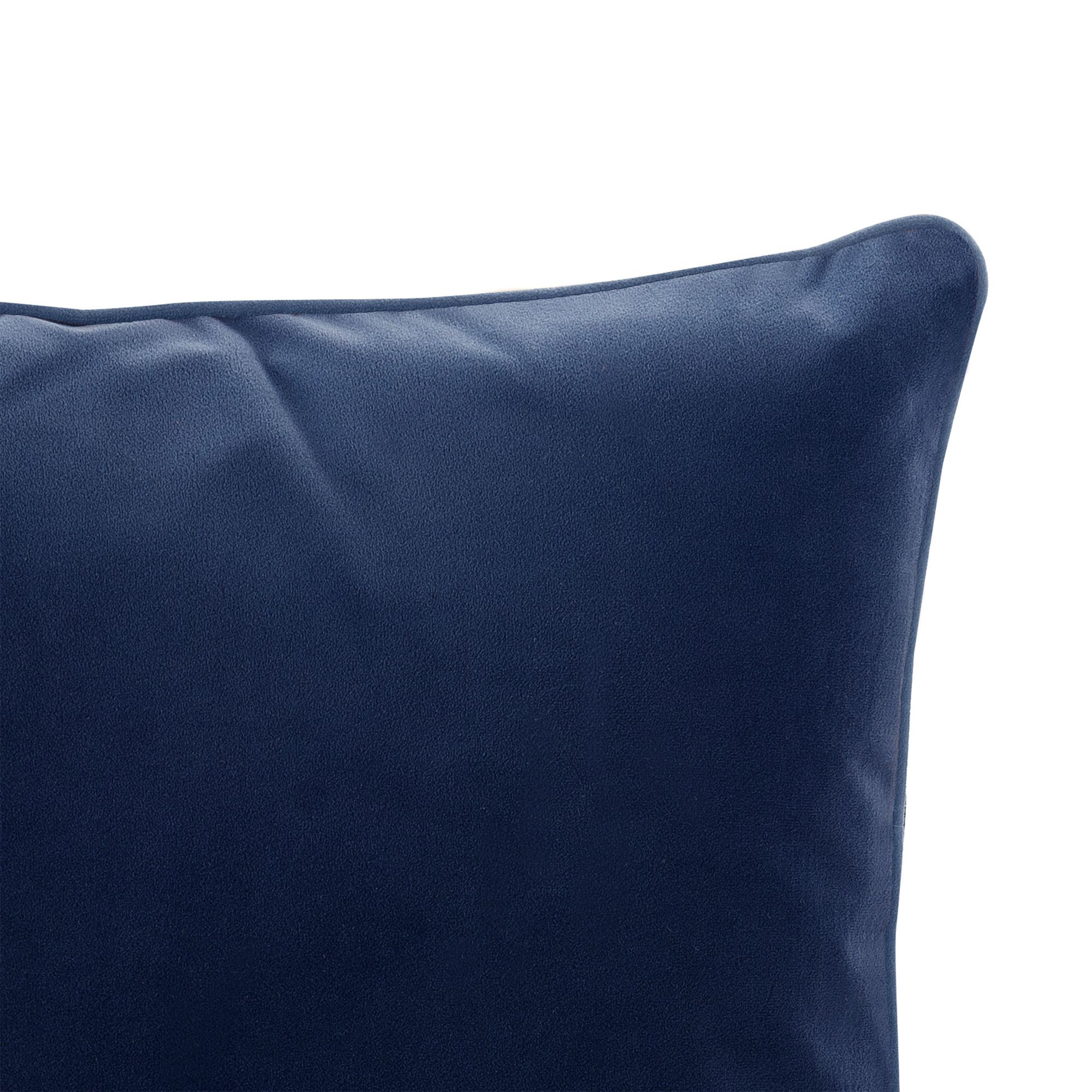 GoodHome Valgreta Deep navy Square Velvet effect Indoor Cushion, (L)43cm x (W)43cm