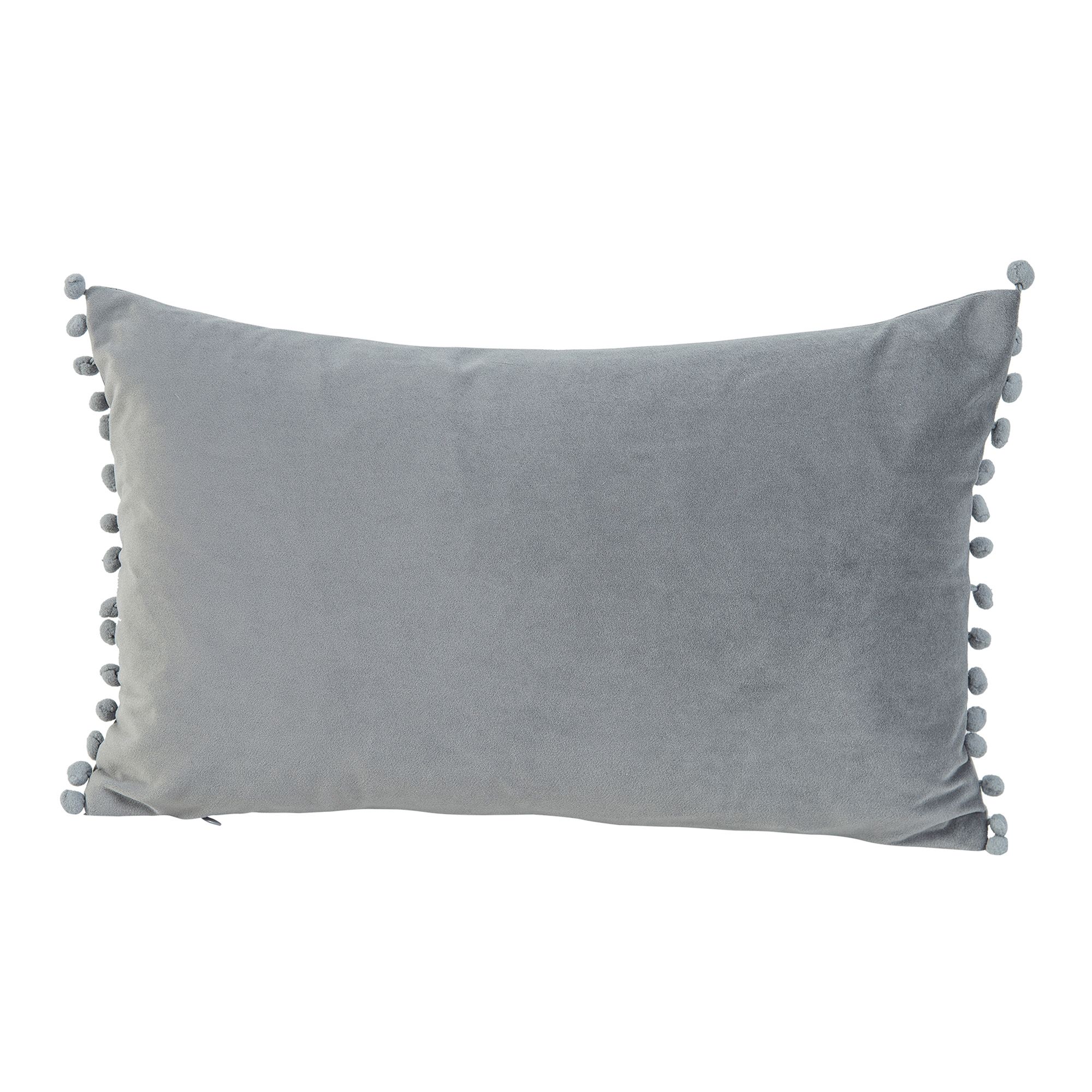 GoodHome Valgreta Grey Rectangular Velvet effect Indoor Cushion, (L)30cm x (W)50cm