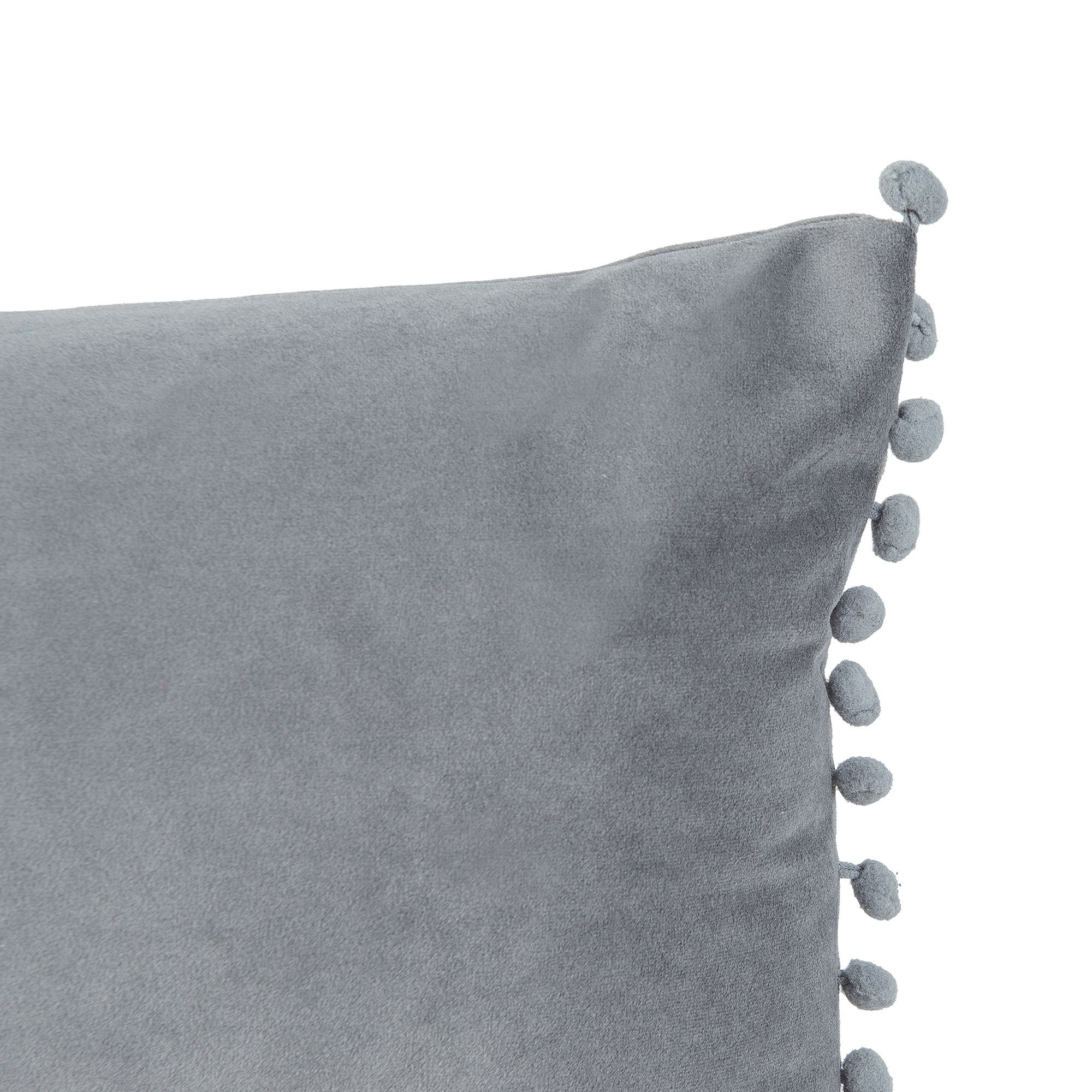GoodHome Valgreta Grey Rectangular Velvet effect Indoor Cushion, (L)30cm x (W)50cm