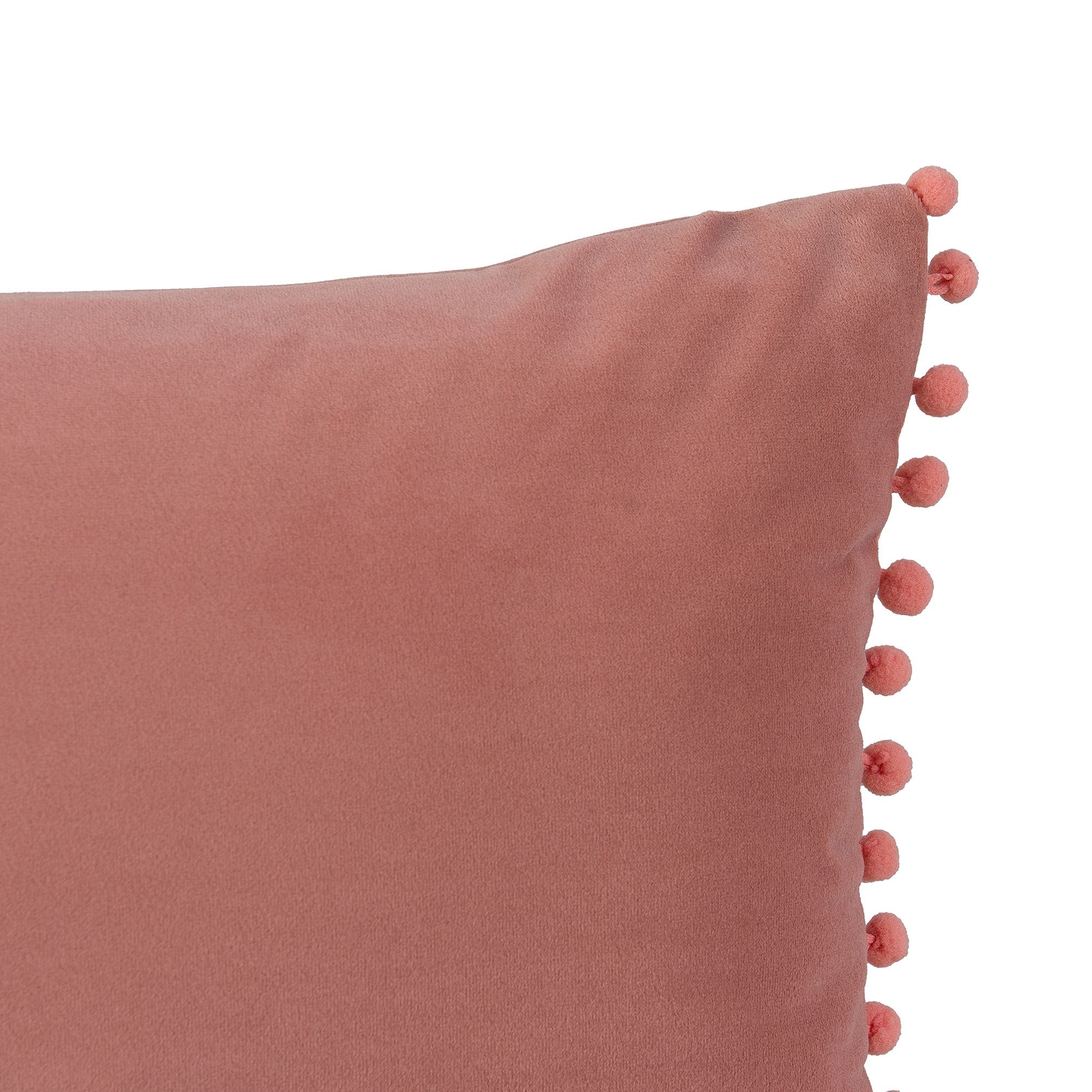 GoodHome Valgreta Pink Rectangular Velvet effect Indoor Cushion, (L)30cm x (W)50cm