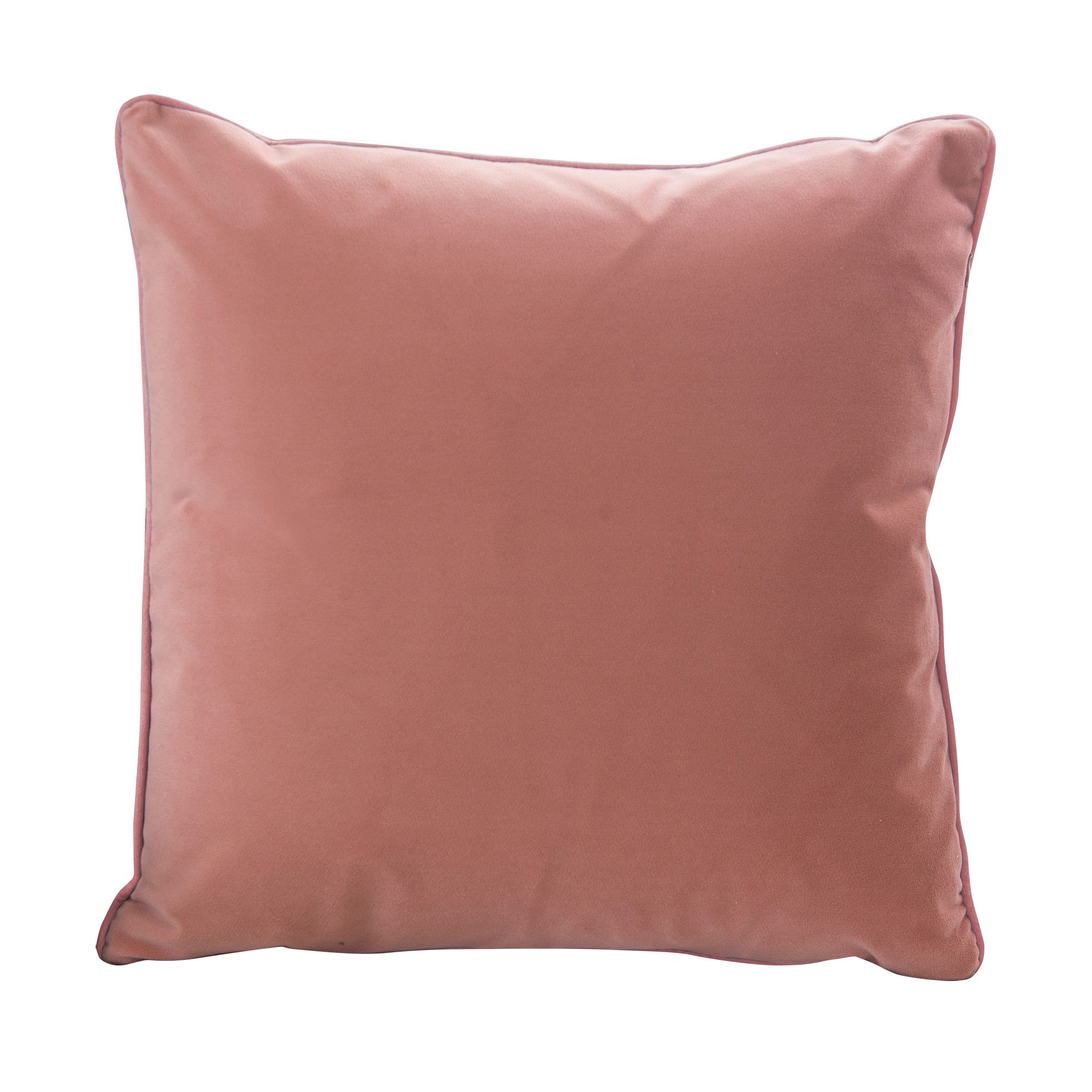 GoodHome Valgreta Pink Square Velvet effect Indoor Cushion, (L)43cm x (W)43cm