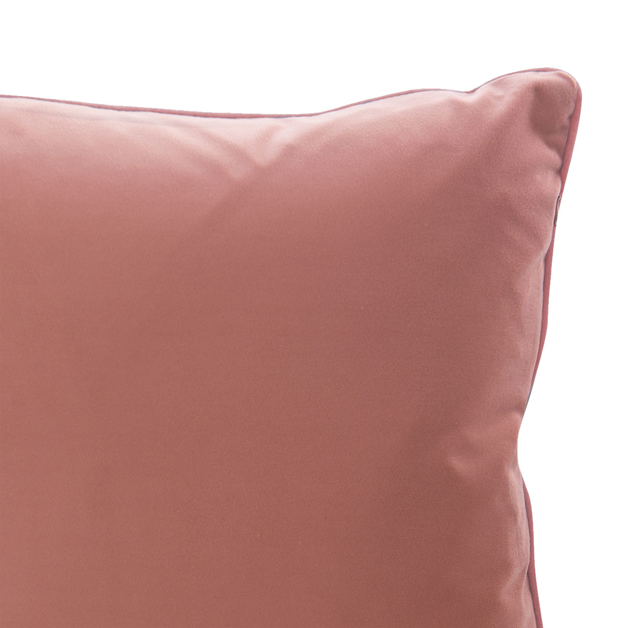 GoodHome Valgreta Pink Square Velvet effect Indoor Cushion, (L)43cm x (W)43cm