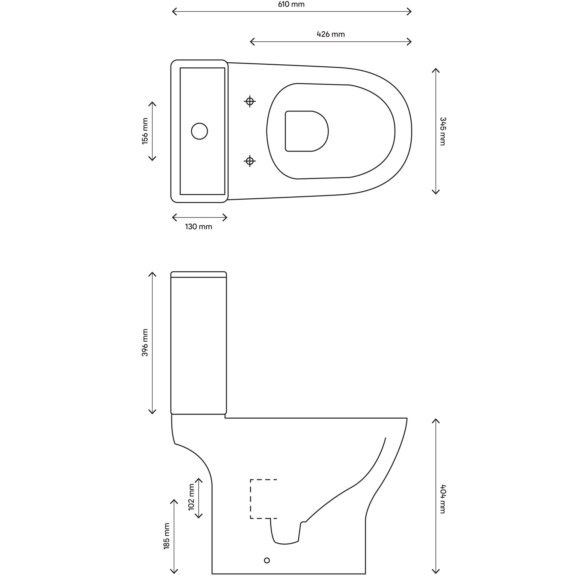 GoodHome Valois White Closed rim Close-coupled Toilet set with Soft close seat