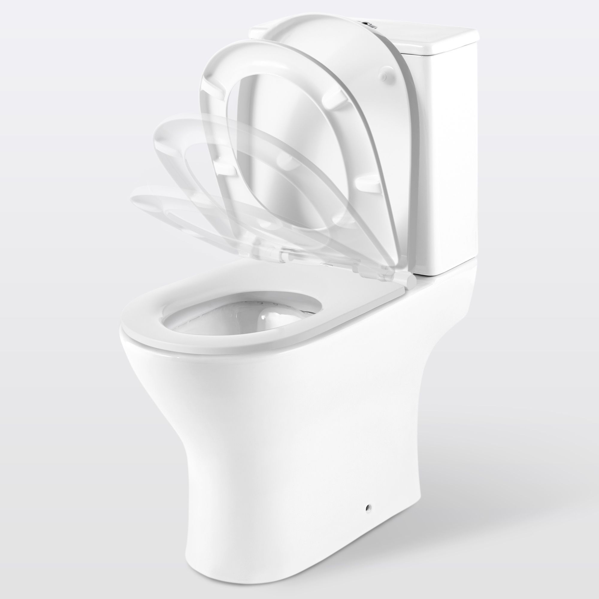 GoodHome Valois White Closed rim Close-coupled Toilet set with Soft close seat