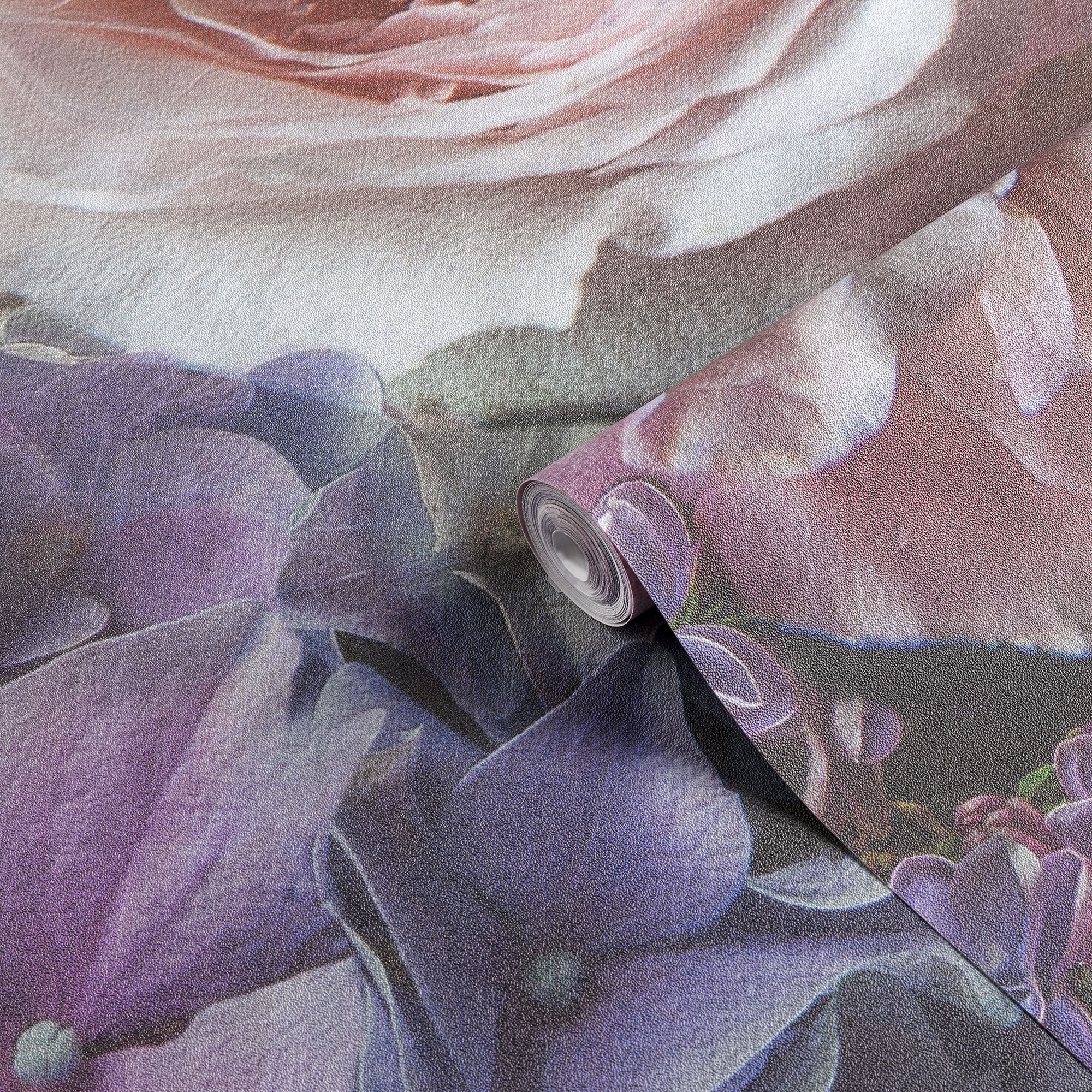 GoodHome Vanad Pink & purple Dramatic floral Matt Mural - 3