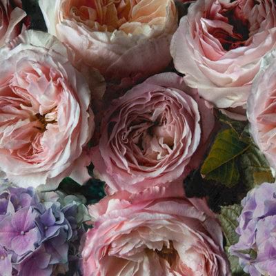 GoodHome Vanad Pink & purple Dramatic floral Matt Mural