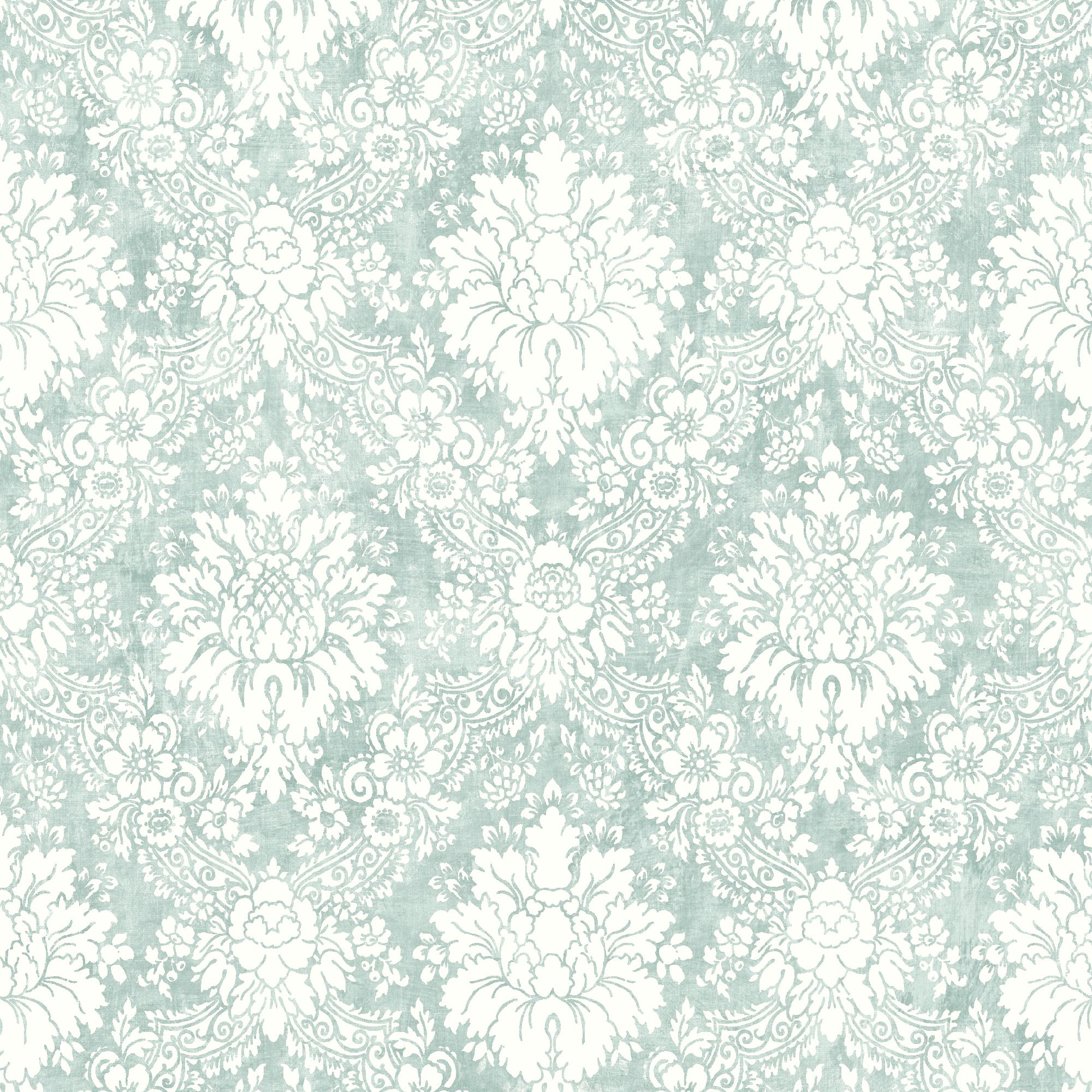GoodHome Vay Green Mica effect Damask Textured Wallpaper Sample