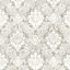 GoodHome Vay Grey Damask Mica effect Textured Wallpaper