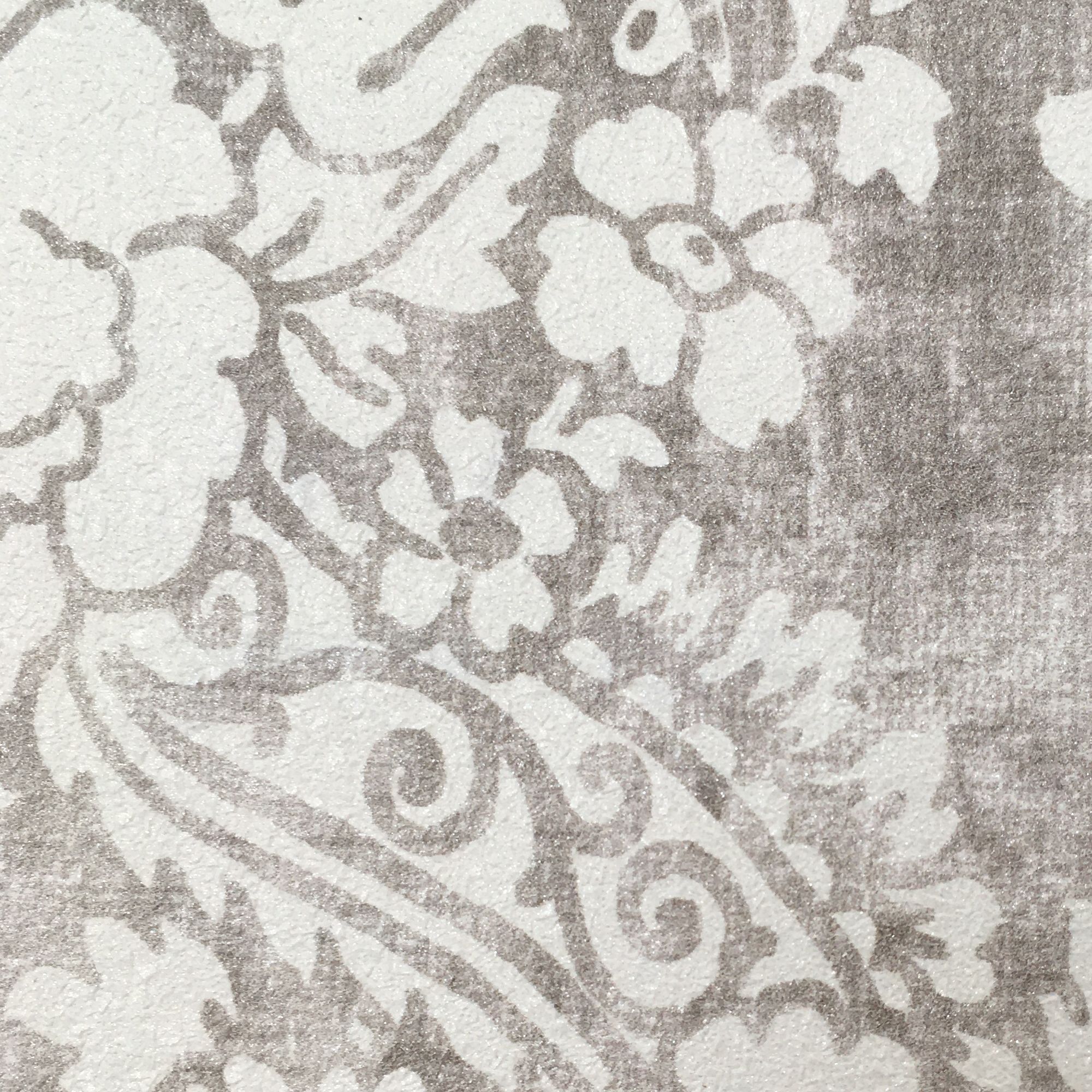 GoodHome Vay Grey Mica effect Damask Textured Wallpaper Sample