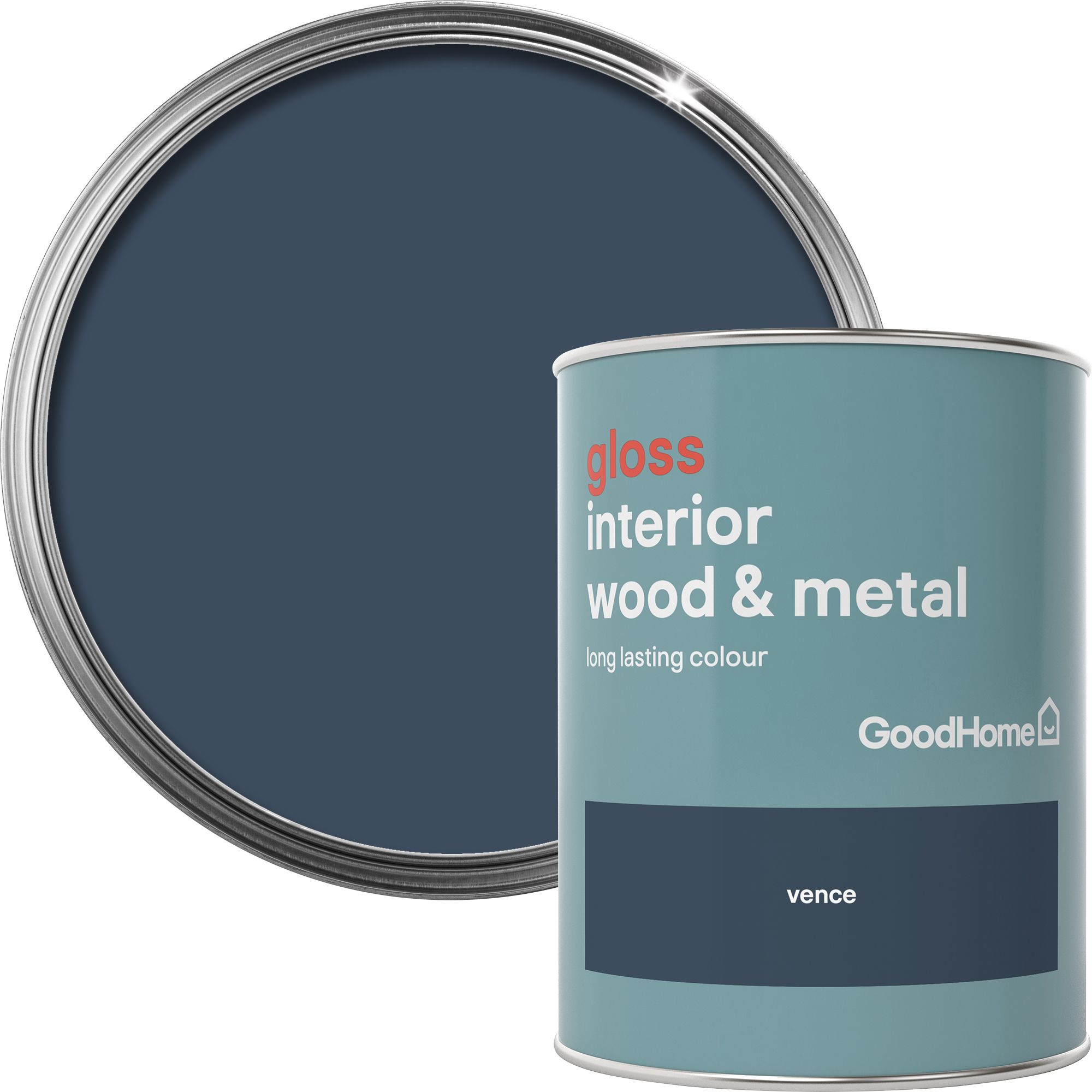 GoodHome Vence Gloss Metal & wood paint, 750ml