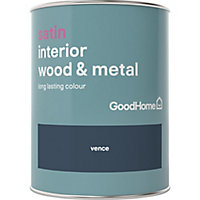 GoodHome Vence Satin Metal & wood paint, 750ml