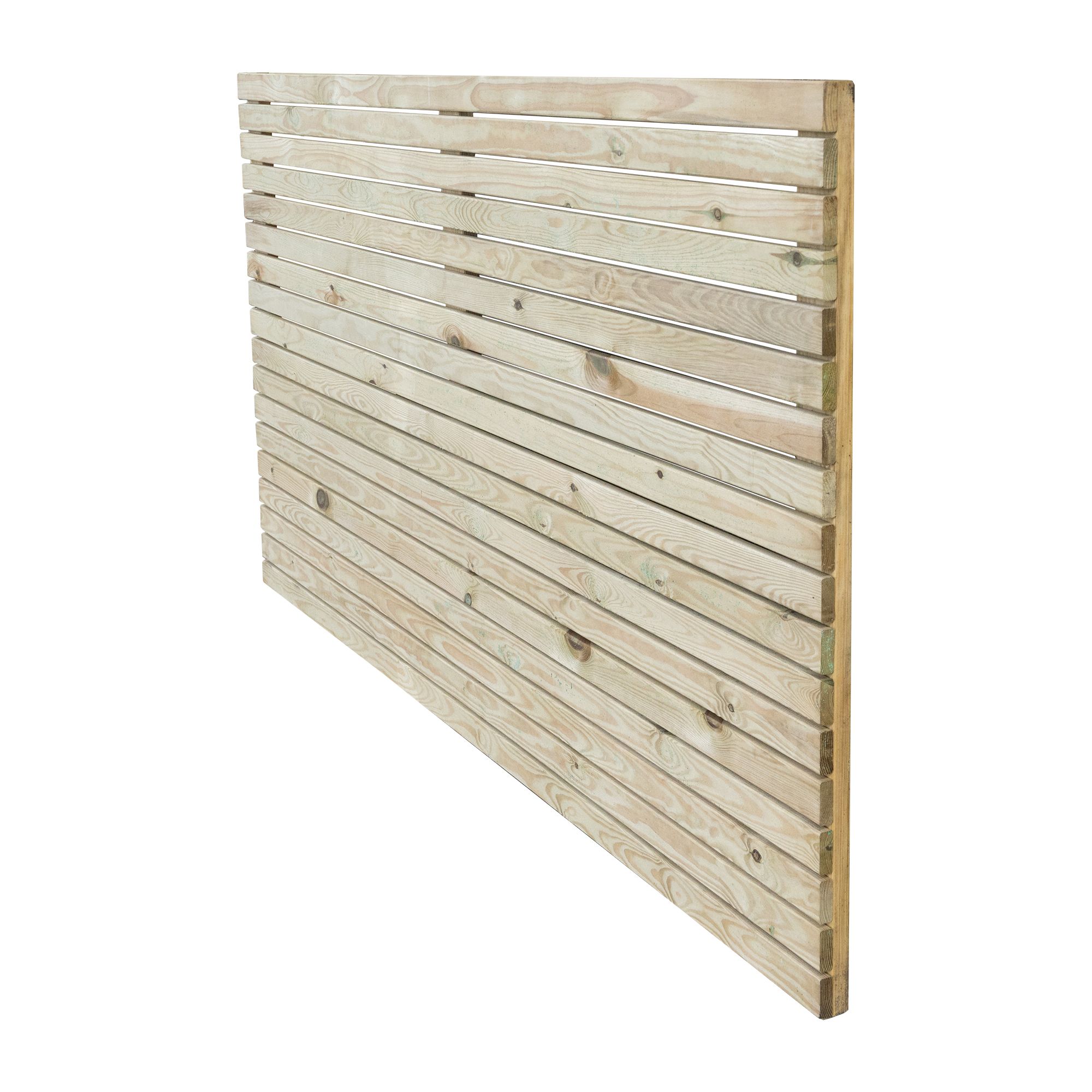 GoodHome Venetian Contemporary Pressure treated 3ft Green Wooden Fence panel (W)1.8m (H)0.9m