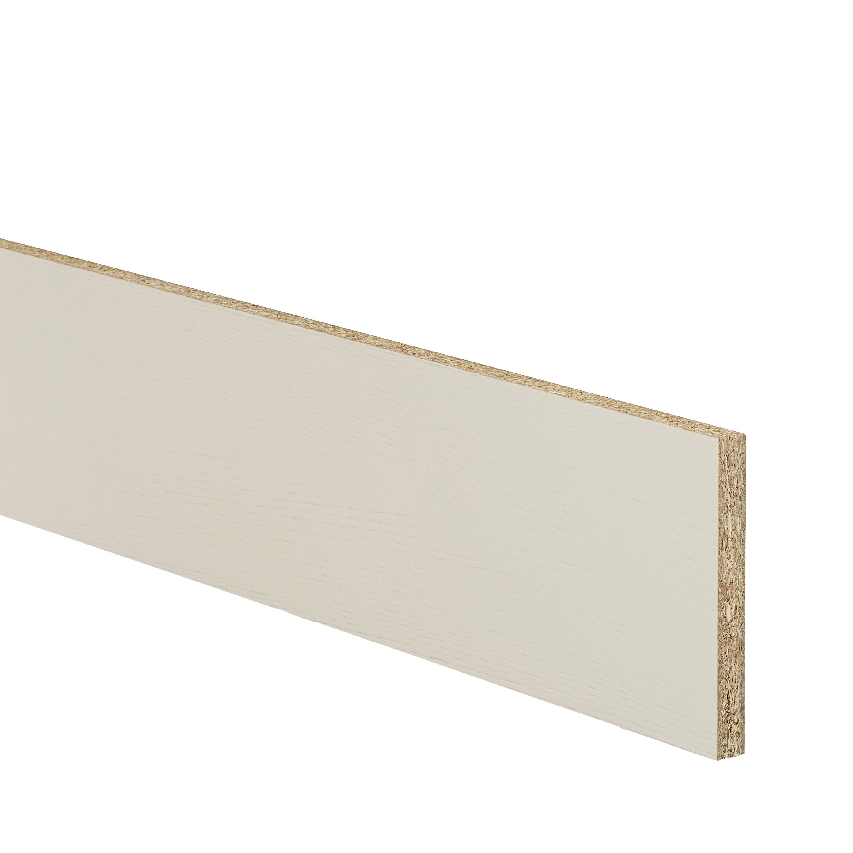 GoodHome Verbena Cashmere Square edge Matt cashmere painted natural ash shaker Plinth, (L)2400mm