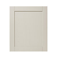 GoodHome Verbena Matt cashmere painted natural ash shaker Highline Cabinet door (W)600mm (H)715mm (T)20mm
