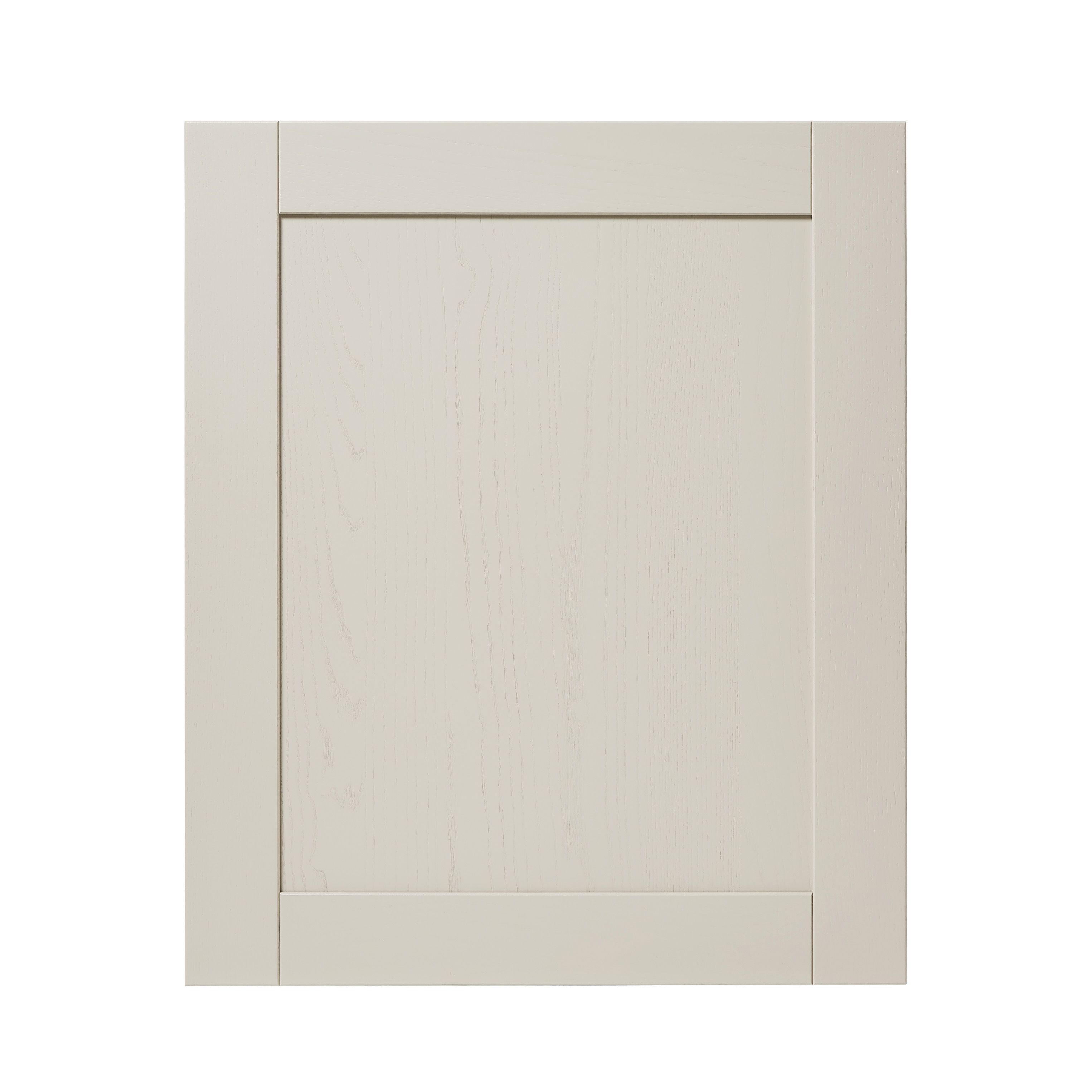 GoodHome Verbena Matt cashmere painted natural ash shaker Highline Cabinet door (W)600mm (H)715mm (T)20mm