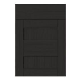 GoodHome Verbena Matt charcoal Drawer front, Pack of 3 (H)715mm (W)497mm (T)20mm