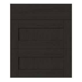 GoodHome Verbena Matt charcoal Drawer front, Pack of 3 (H)715mm (W)597mm (T)20mm