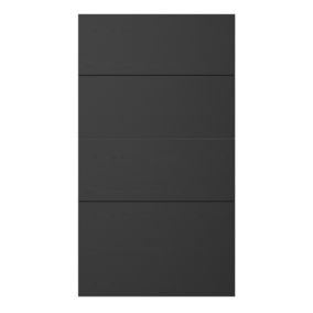 GoodHome Verbena Matt charcoal Drawer front, Pack of 4 (H)715mm (W)397mm (T)20mm