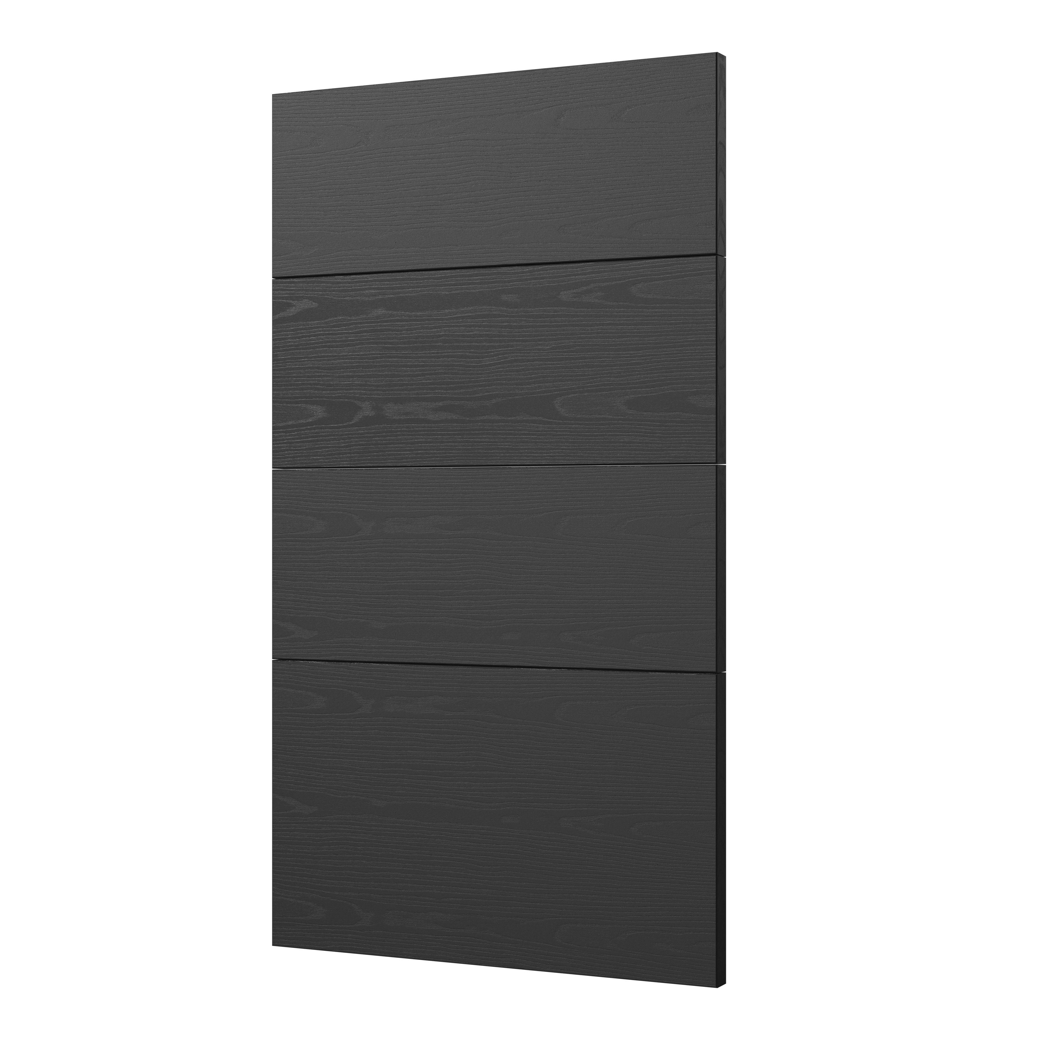 GoodHome Verbena Matt charcoal Drawer front, Pack of 4 (H)715mm (W)397mm (T)20mm